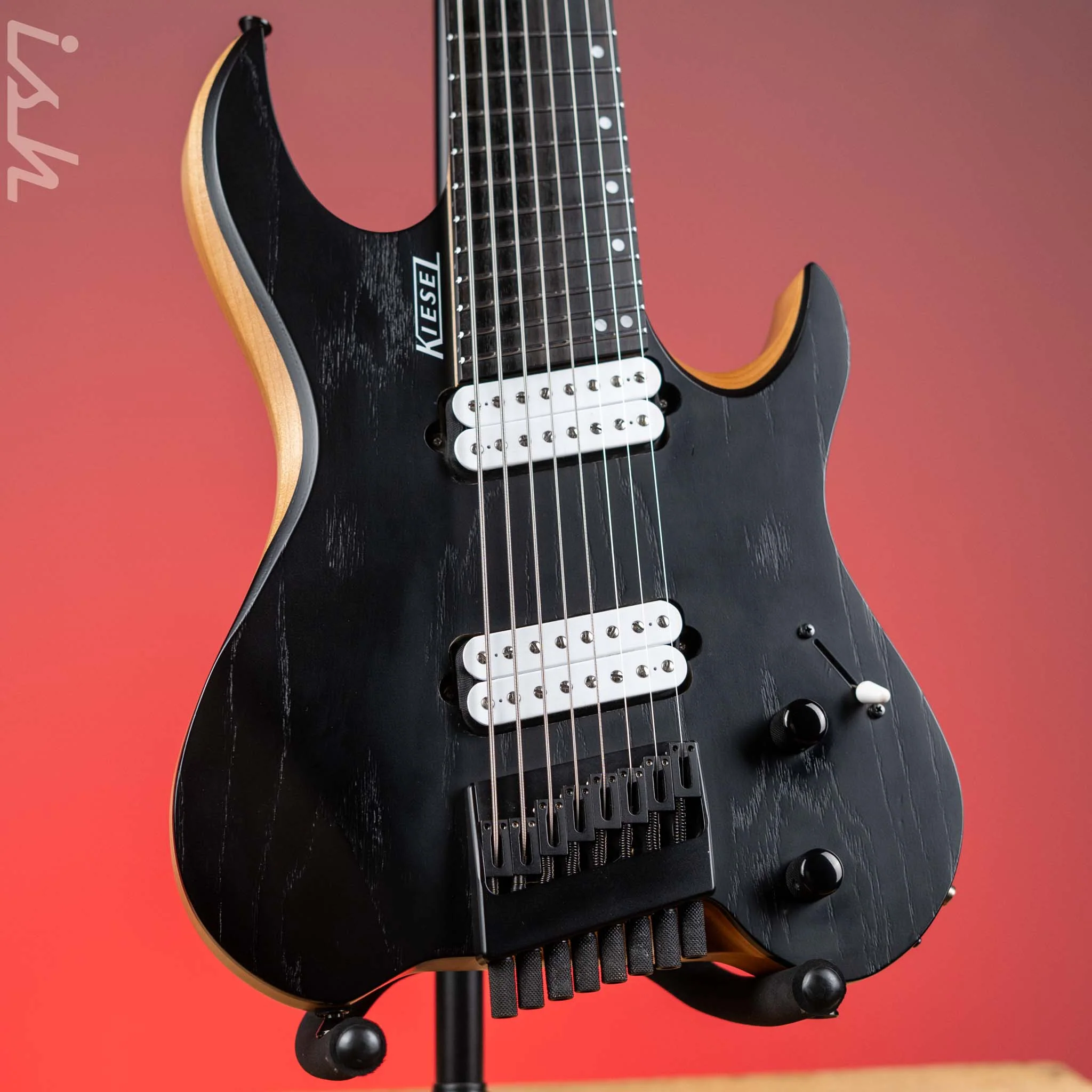 Kiesel Vader 8-String Multiscale Guitar Black Satin