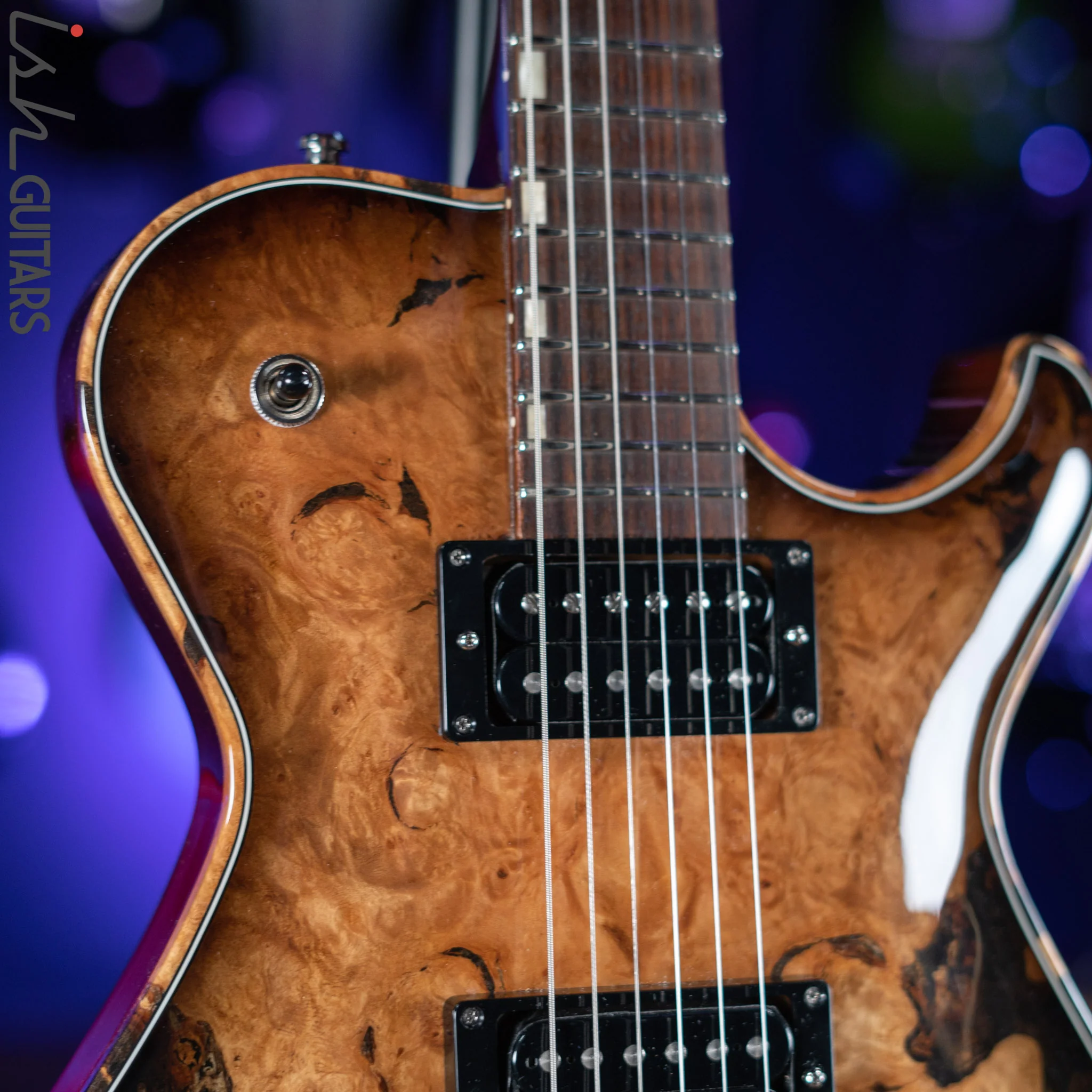 Knaggs SSC Steve Stevens Natural Black Burst Burl Maple - Image 3