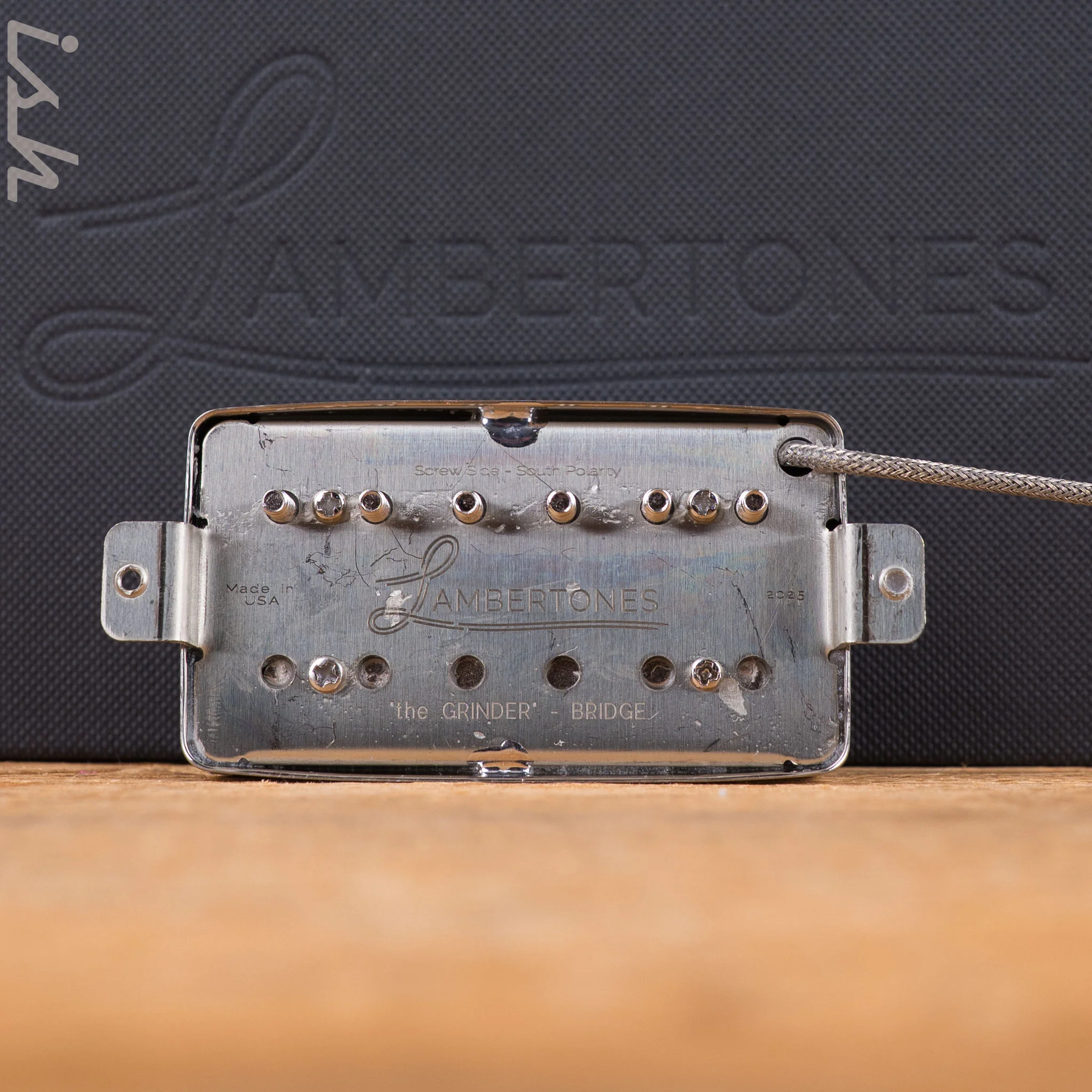 Lambertones "The Grinder" Humbucker 2 Wire Set Brushed Nickel - Image 4