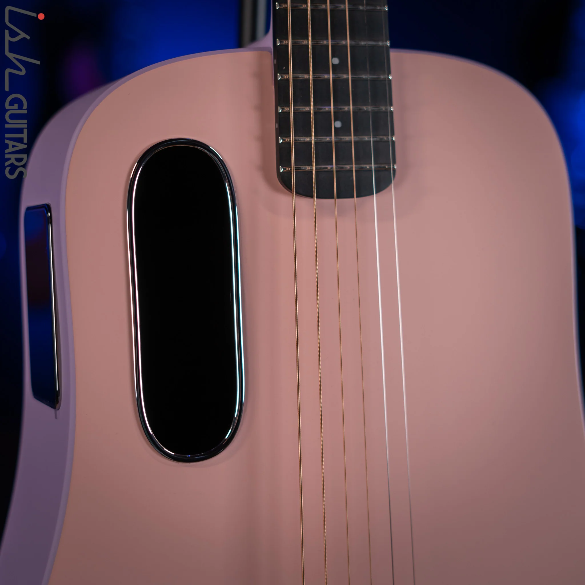 Lava Music Blue Lava Smart Acoustic Guitar Choral Pink/ Lavender w/ Airflow Bag - Image 3