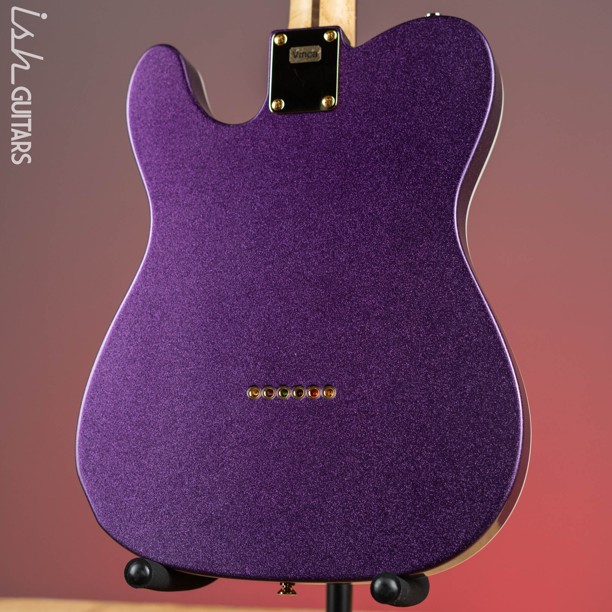 LSL Bad Bone 190 T-Style Electric Guitar Purple Sparkle - Image 11