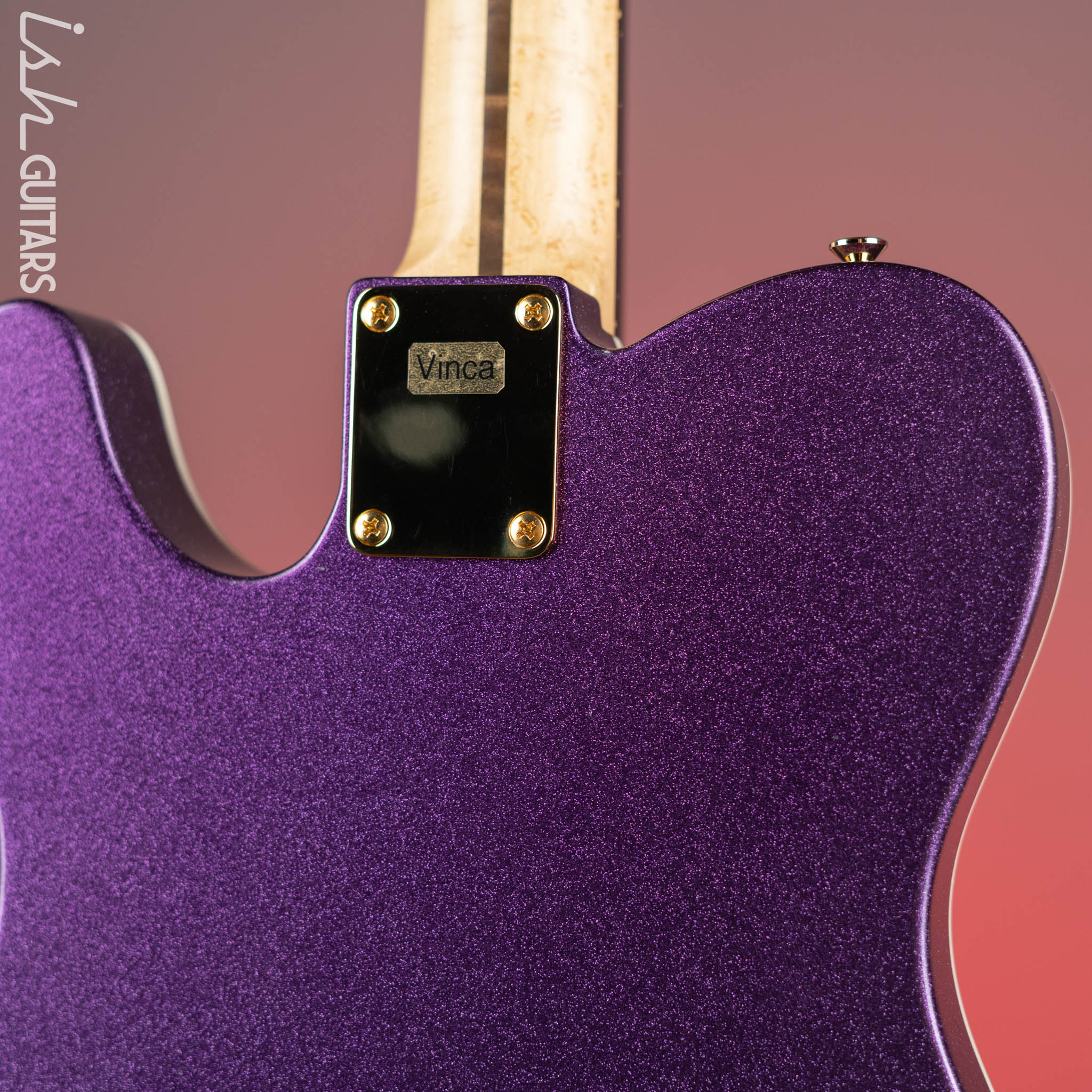 LSL Bad Bone 190 T-Style Electric Guitar Purple Sparkle - Image 12