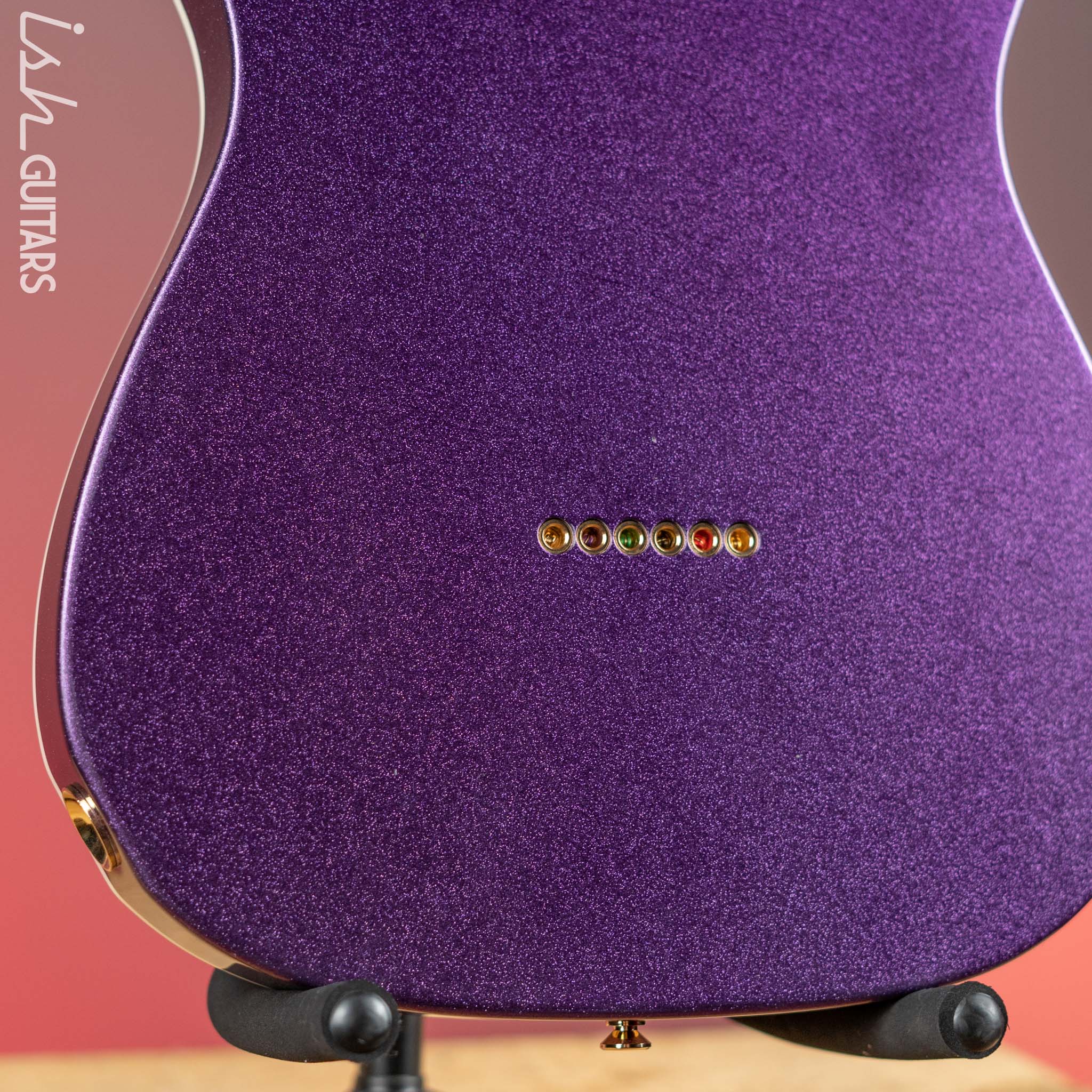 LSL Bad Bone 190 T-Style Electric Guitar Purple Sparkle - Image 13