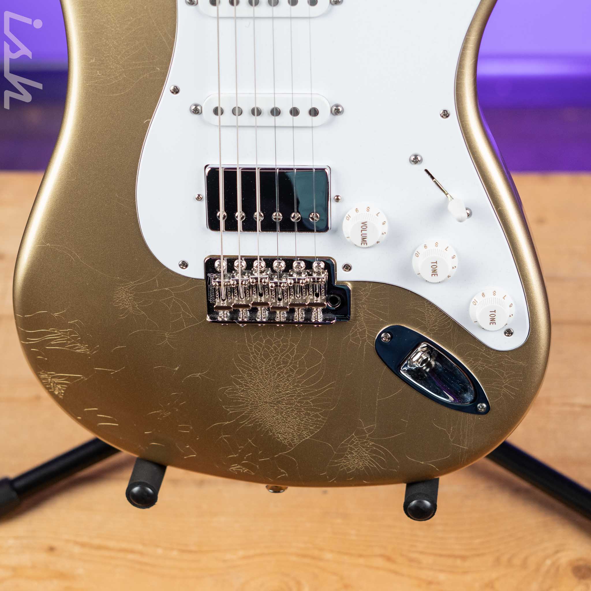 LSL Saticoy HSS 22 Fret Classic S Gold Aged Roasted Maple Neck - Image 5