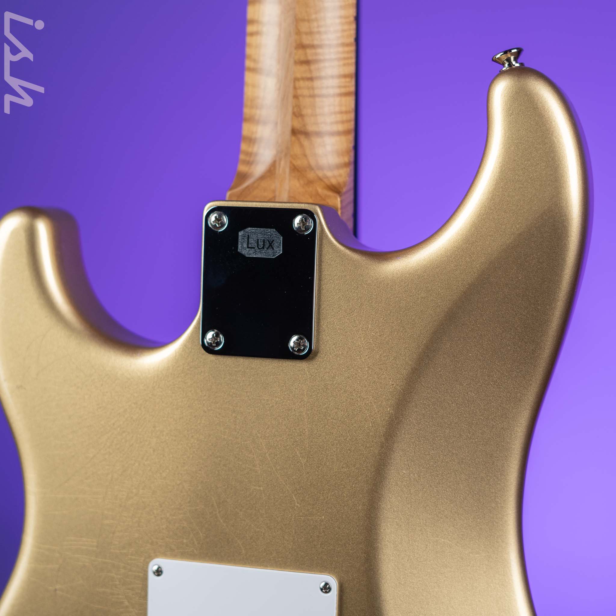 LSL Saticoy HSS 22 Fret Classic S Gold Aged Roasted Maple Neck - Image 9