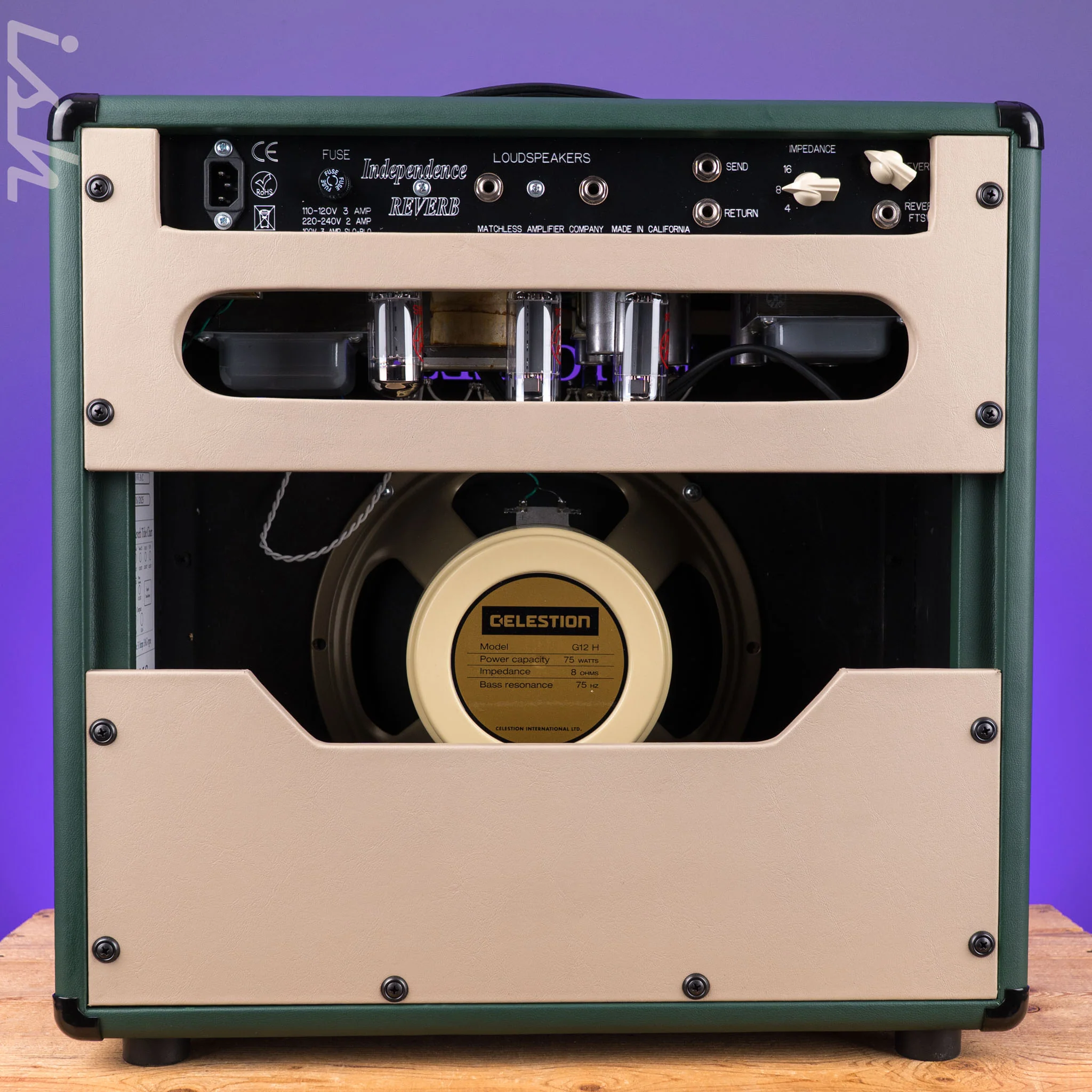 Matchless Independence 35W 1x12" Combo Amp w/ Reverb Green/Cream/Gold Tolex - Image 4