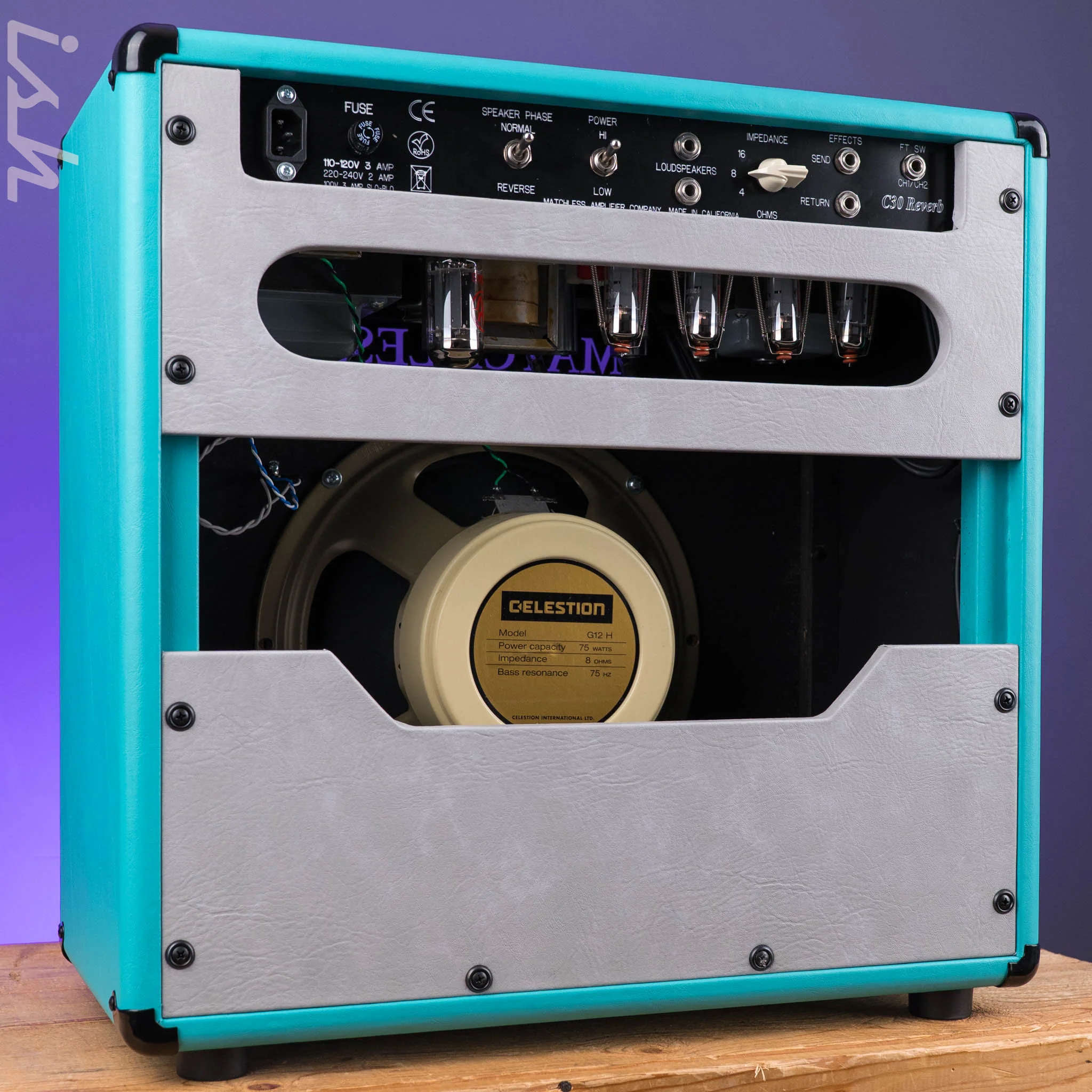 Matchless SC-30 Reverb 112 Combo Custom Turquoise Tolex - Image 6