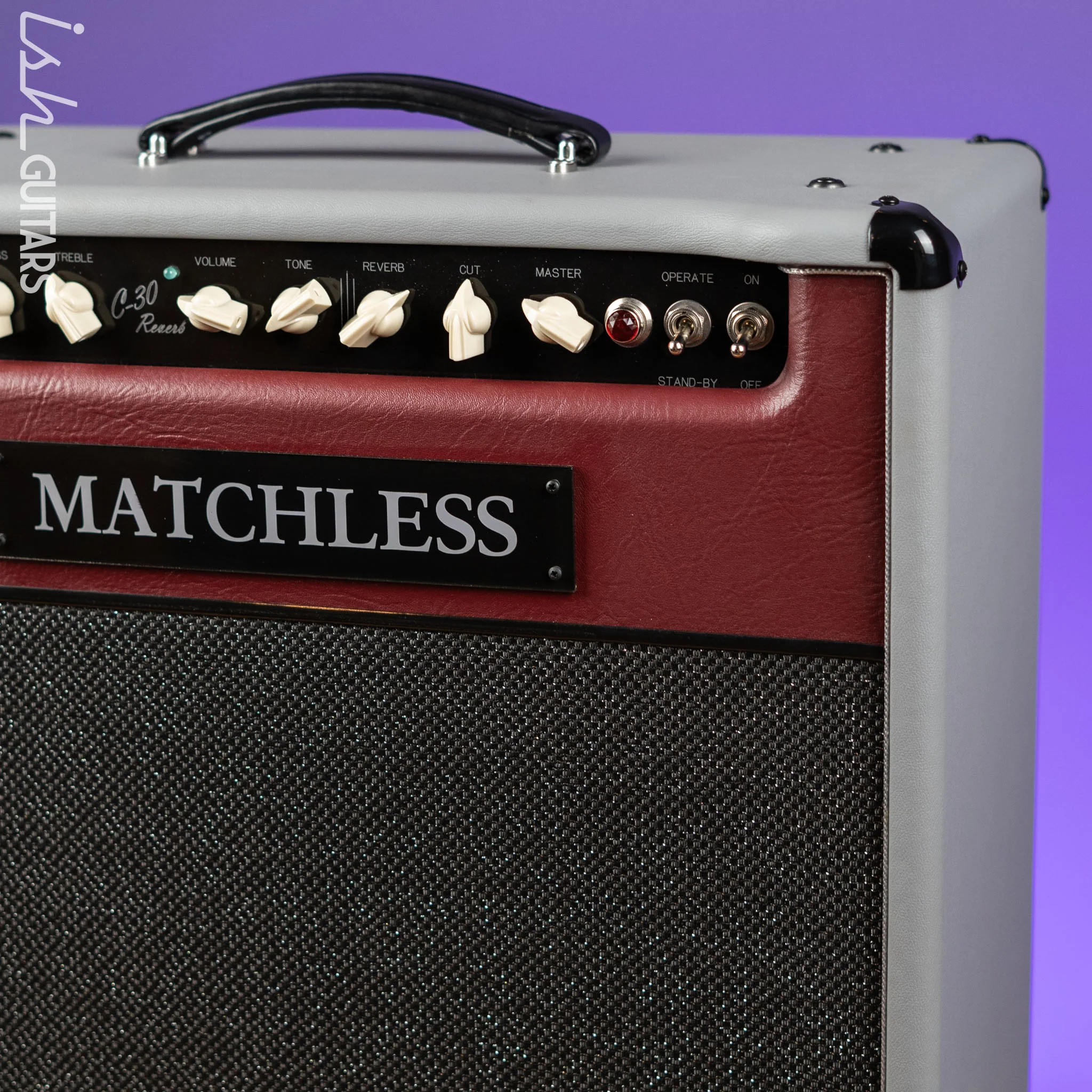 Matchless SC-30 Reverb Guitar Amp Dark Grey/ Dark Burgundy/ Silver Demo - Image 3