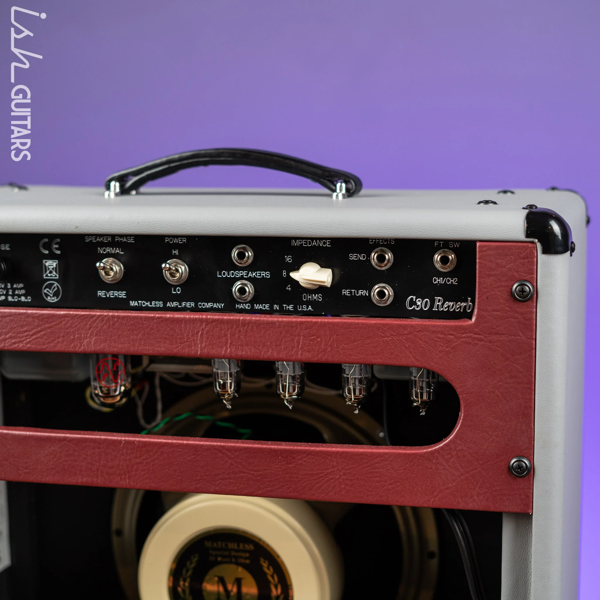 Matchless SC-30 Reverb Guitar Amp Dark Grey/ Dark Burgundy/ Silver Demo - Image 7