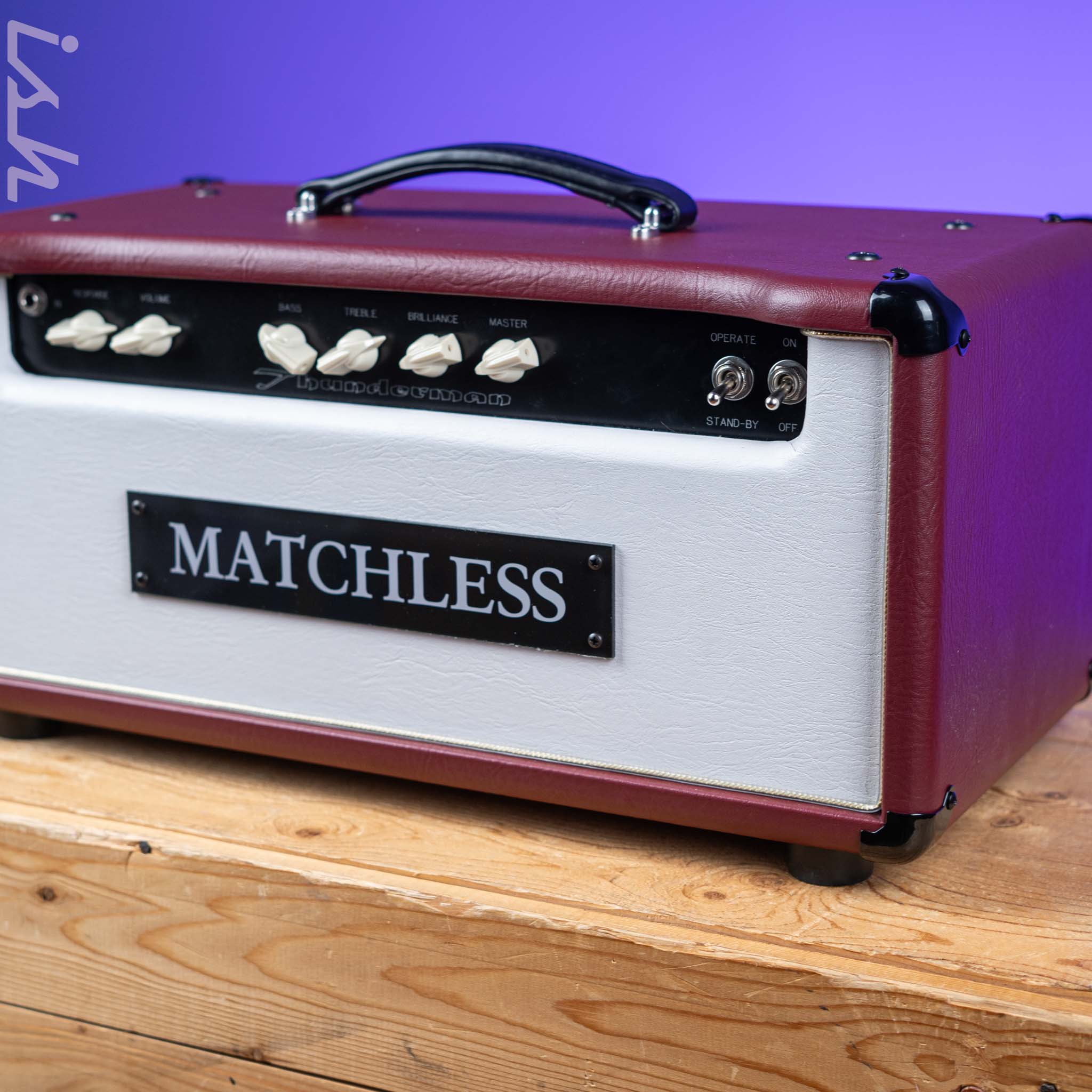 Matchless Thunderman Bass Amplifier Head Burgundy/White - Image 3