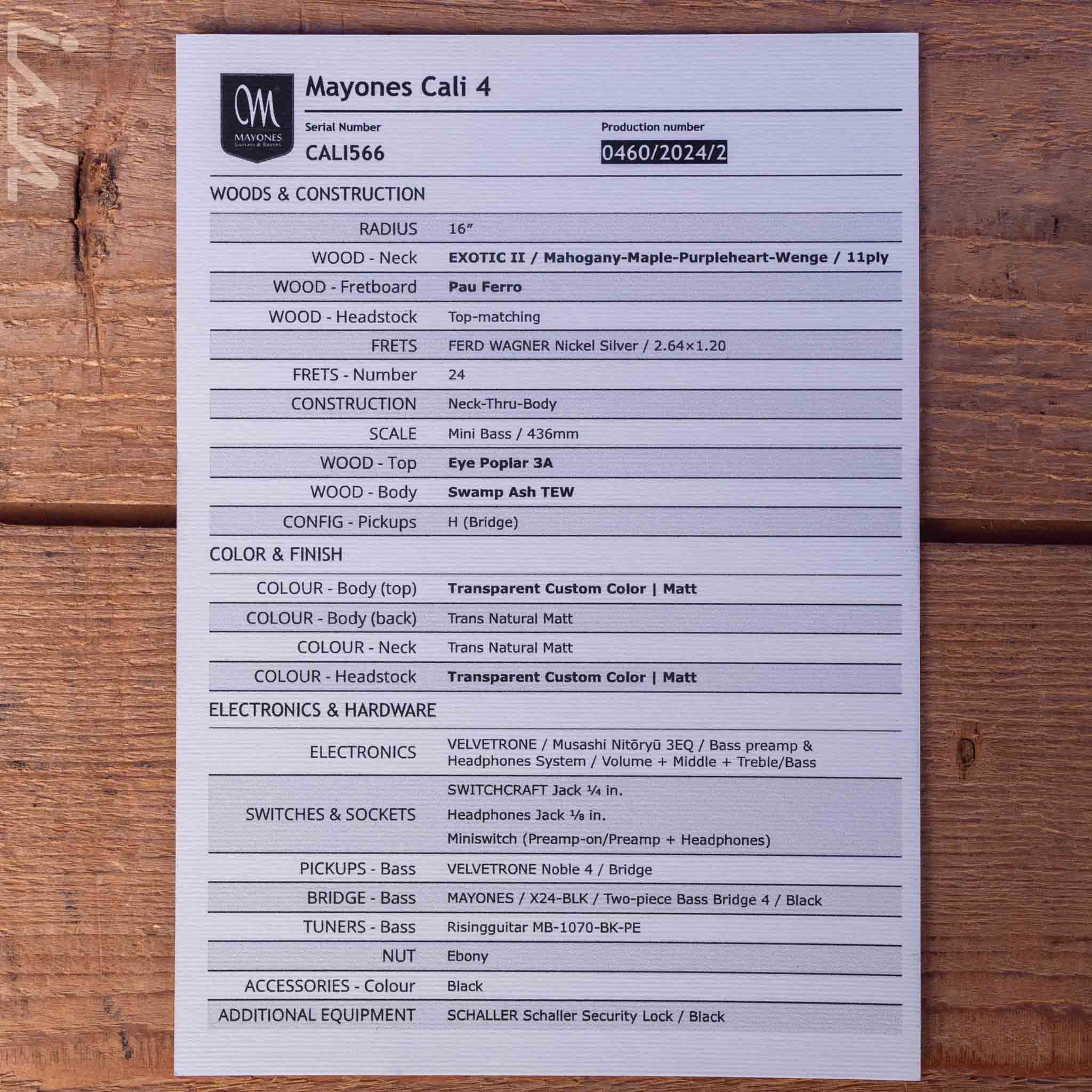 Mayones Cali 4 Mini Bass Eye Poplar - Image 12
