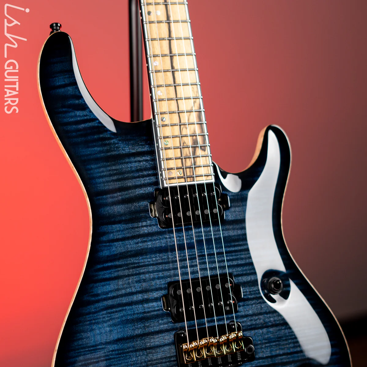 Mayones Regius Core Classic V24 6 Trans Dirty Blue Burst Gloss - Image 3