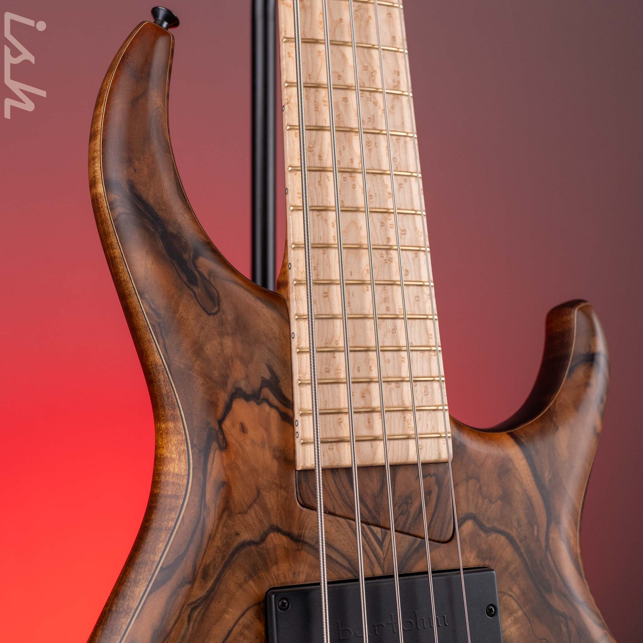 2023 MTD 535-24 5-String Bass NAMM Brown Walnut on Flamed Sycamore - Image 3