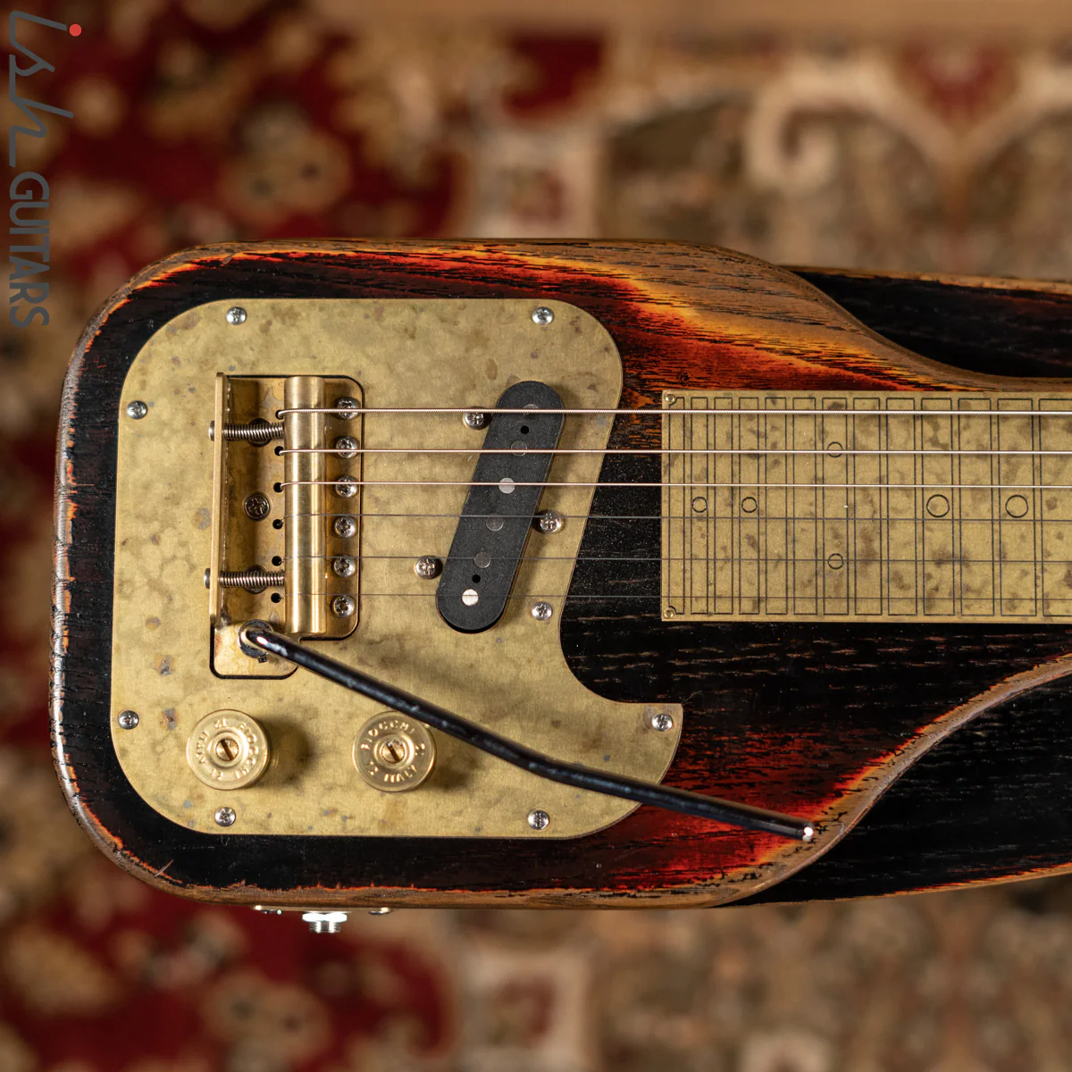 Paoletti Lap Steel Guitar Tremolo PWLS02 Three Tone Sunburst - Image 6