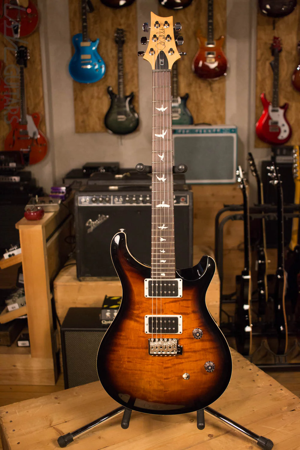 Paul Reed Smith PRS CE24 Custom Color Amber Burst Electric Guitar - Image 2