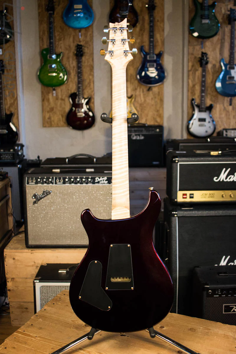 Paul Reed Smith Custom 24 Custom Color Candy Apple Red w/ Gold Hybrid Hardware Artist Pack Inlays Flame Maple Neck and Ziricote Fretboard - Image 8