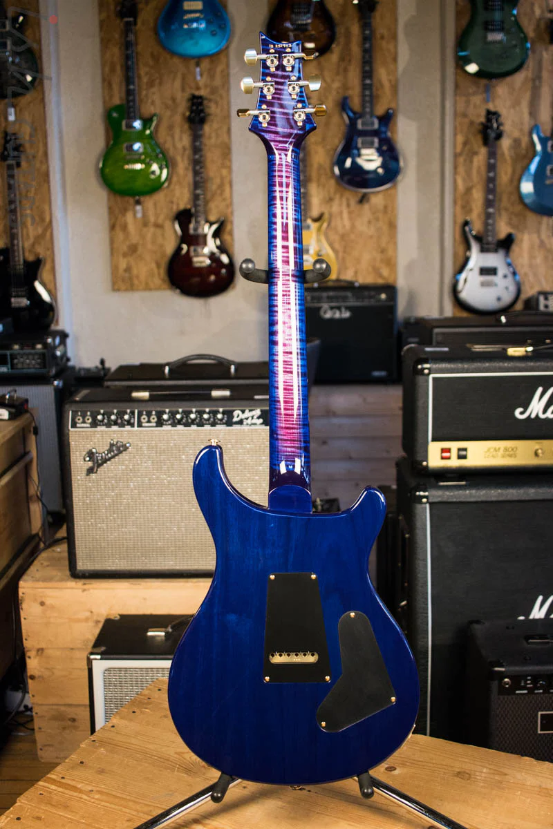 Paul Reed Smith Custom 24 Lefty Custom Color Violet Blue Burst Hybrid Gold Hardware Flame Maple Neck Ebony Board - Image 8