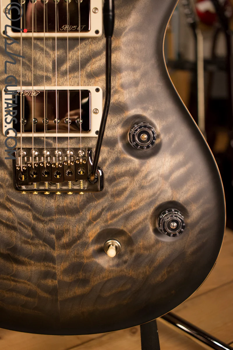 Paul Reed Smith PRS Custom 24 Semi-Hollow Wood Library Quilt Swamp Ash Charcoal - Image 4