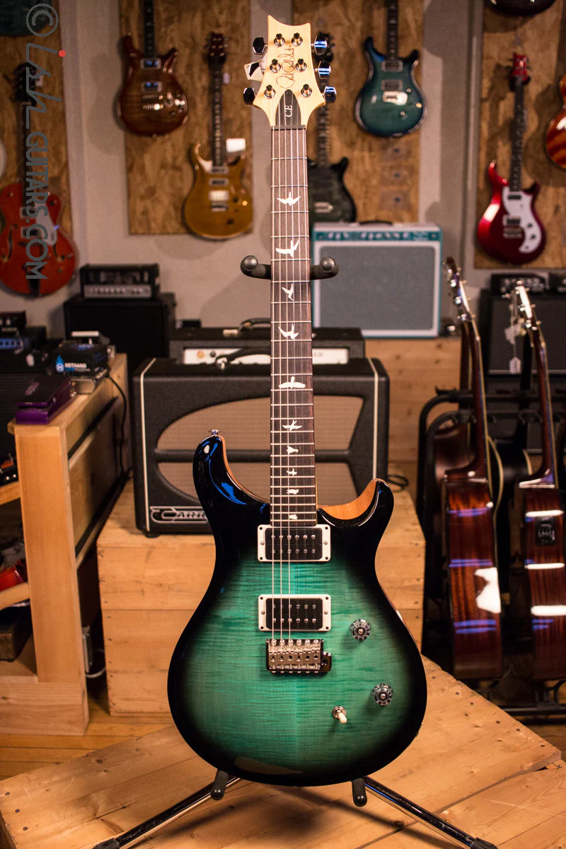 Paul Reed Smith PRS CE24 Custom Color Teal Burst Natural Back Electric Guitar - Image 2