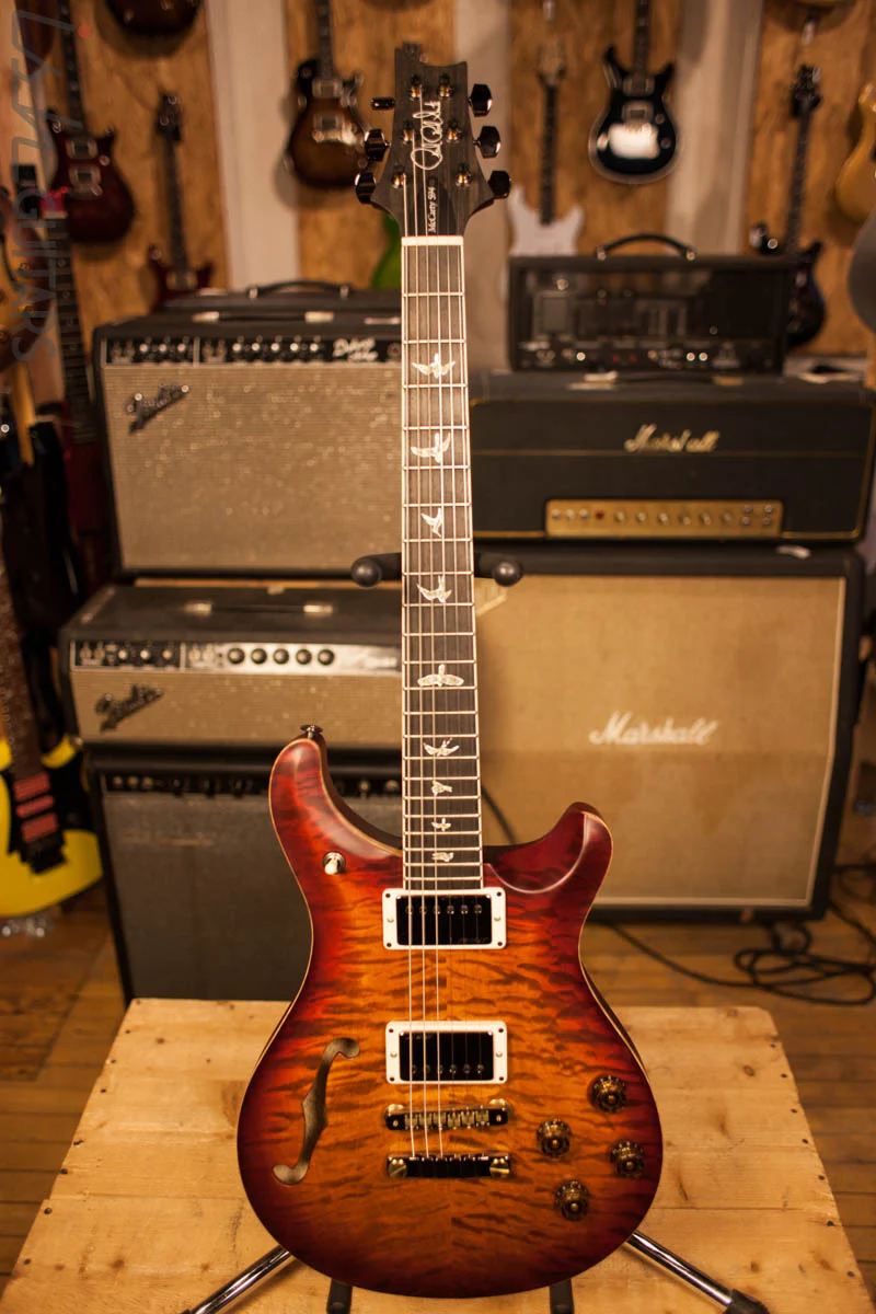 Paul Reed Smith PRS McCarty 594 Semi-Hollow Wood Library Dark Cherry Sunburst Satin Finish - Image 2