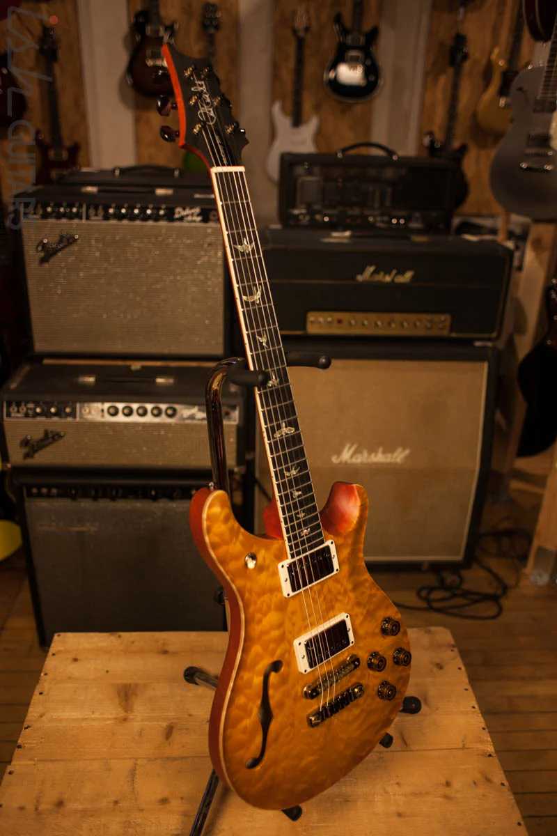 Paul Reed Smith PRS B-Stock McCarty 594 Semi-Hollow Wood Library Korina Neck Ebony Fretboard Korina Back  Faded McCarty Sunburst Satin Finish - Image 9
