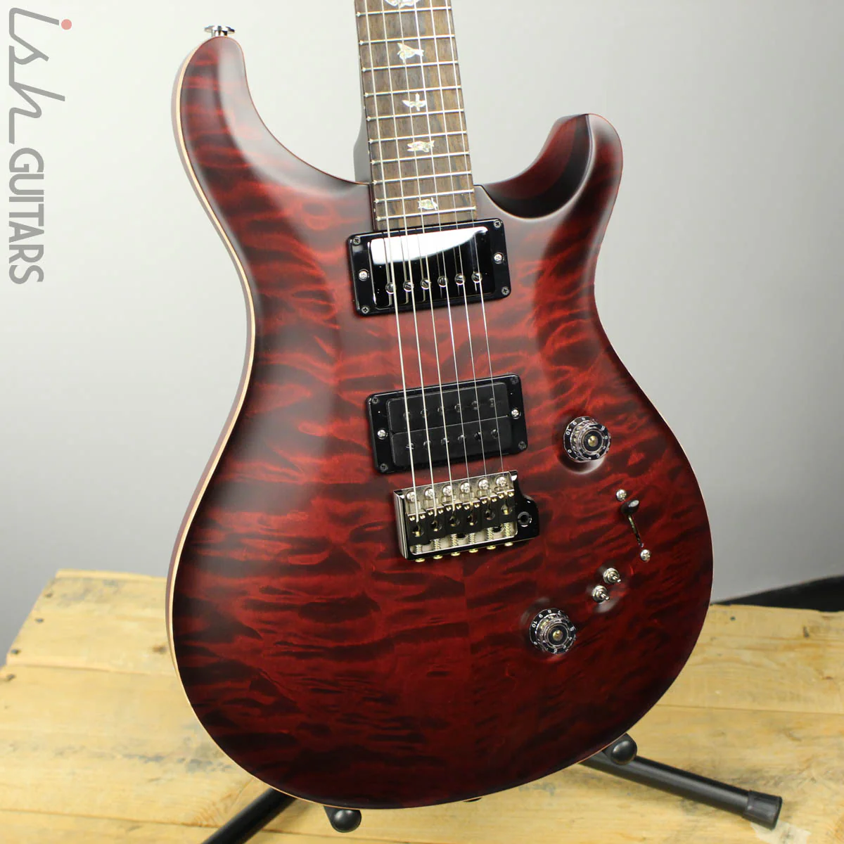 Paul Reed Smith Wood Library Custom 24-08 Satin Red Tiger Quilted Maple Top