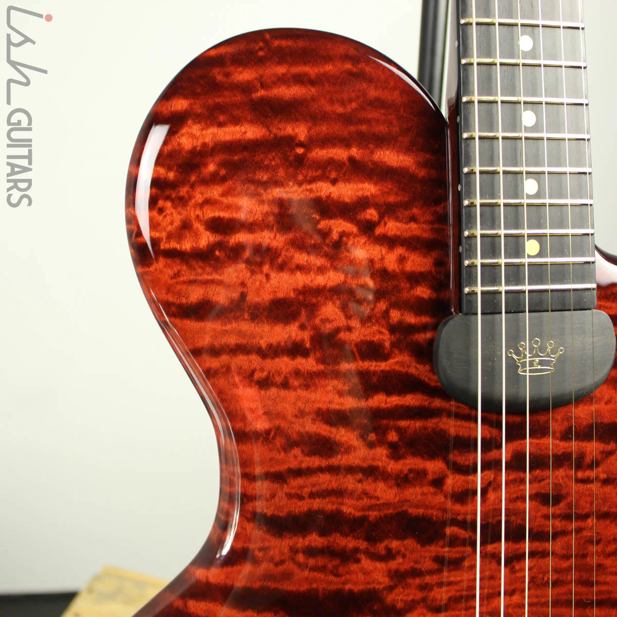NAMM 2018 Jens Ritter The Third Rose Princess Isabella Guitar Quilted Maple 24K Gold Inlays - Image 4