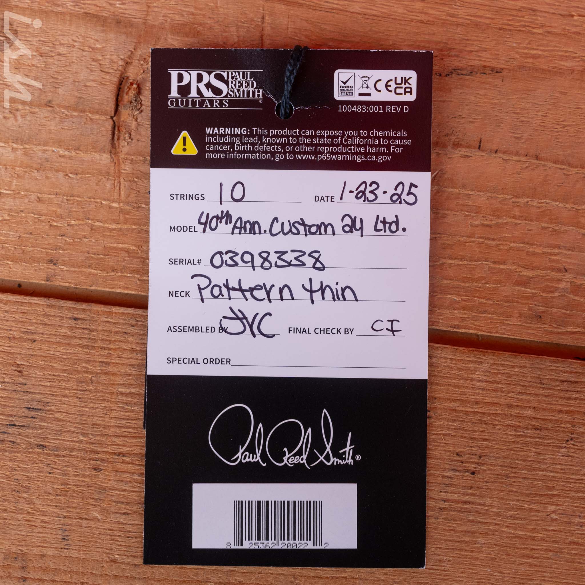PRS 40th Anniversary Custom 24 Limited Edition Sub Zero Smokeburst Demo - Image 14