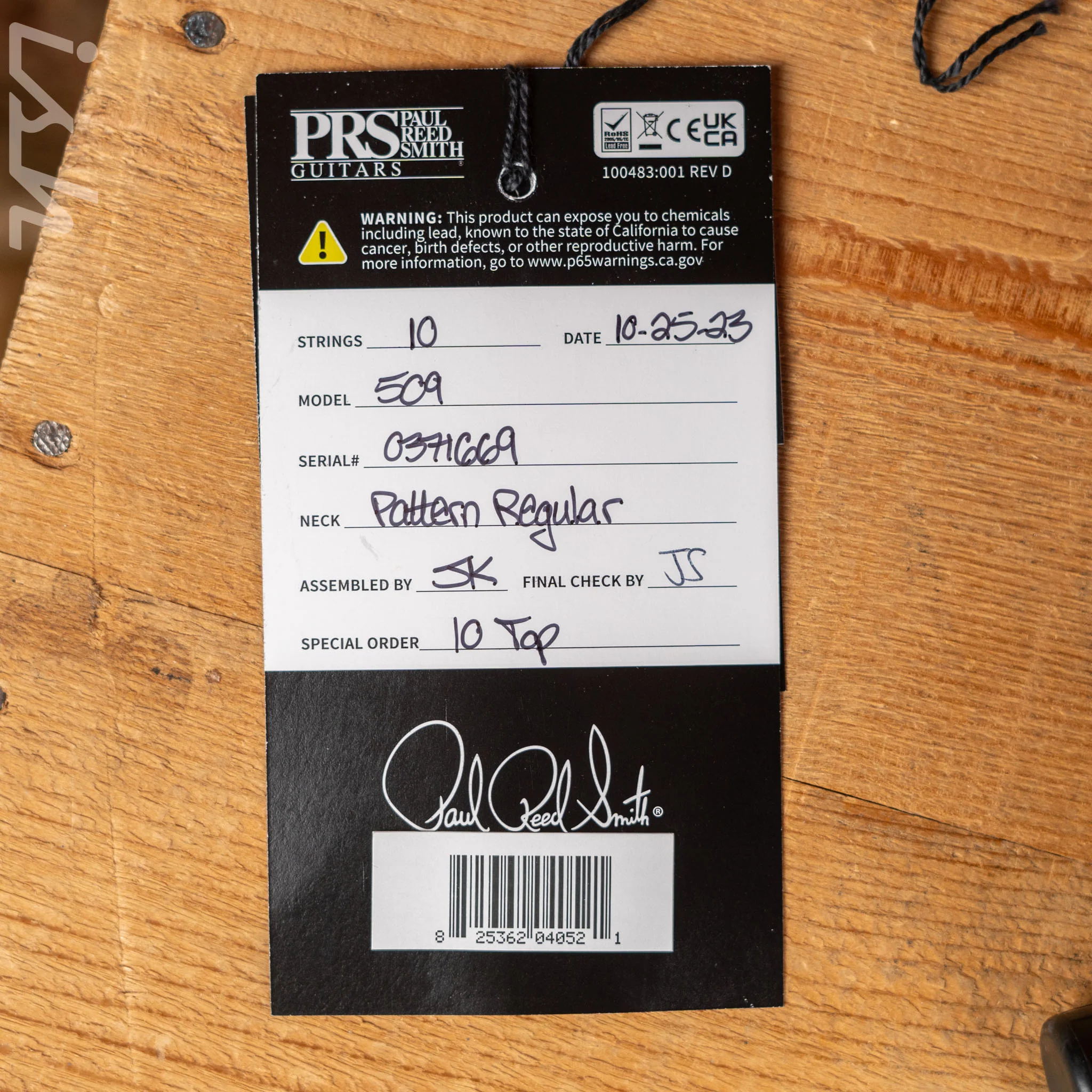 PRS 509 10 Top Purple Mist Electric Guitar - Image 11