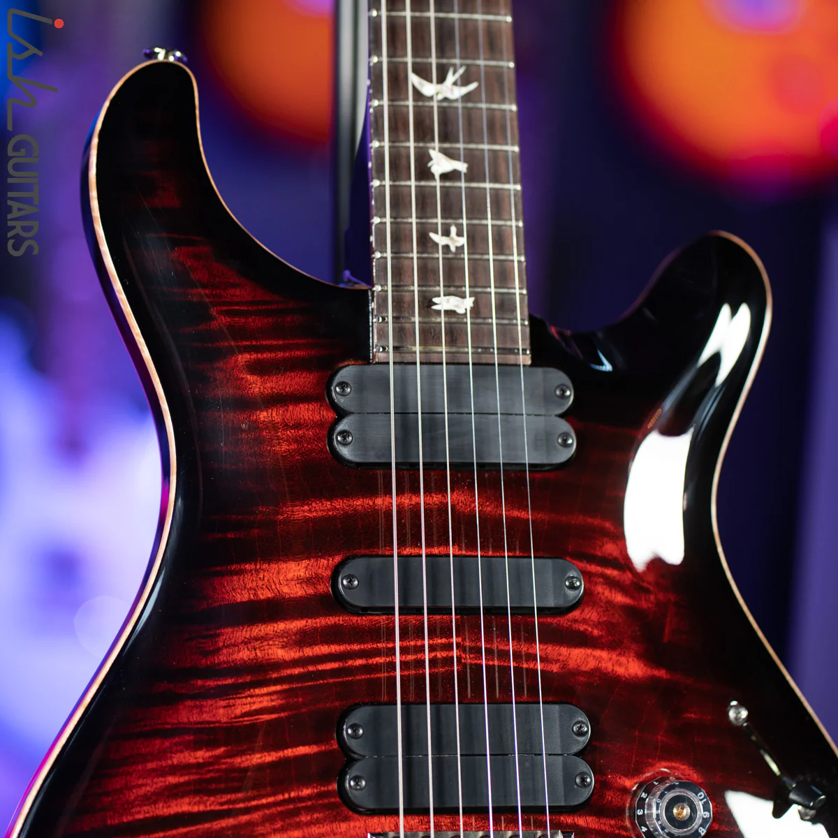 PRS 509 Electric Guitar Fire Red Smoked Burst - Image 3