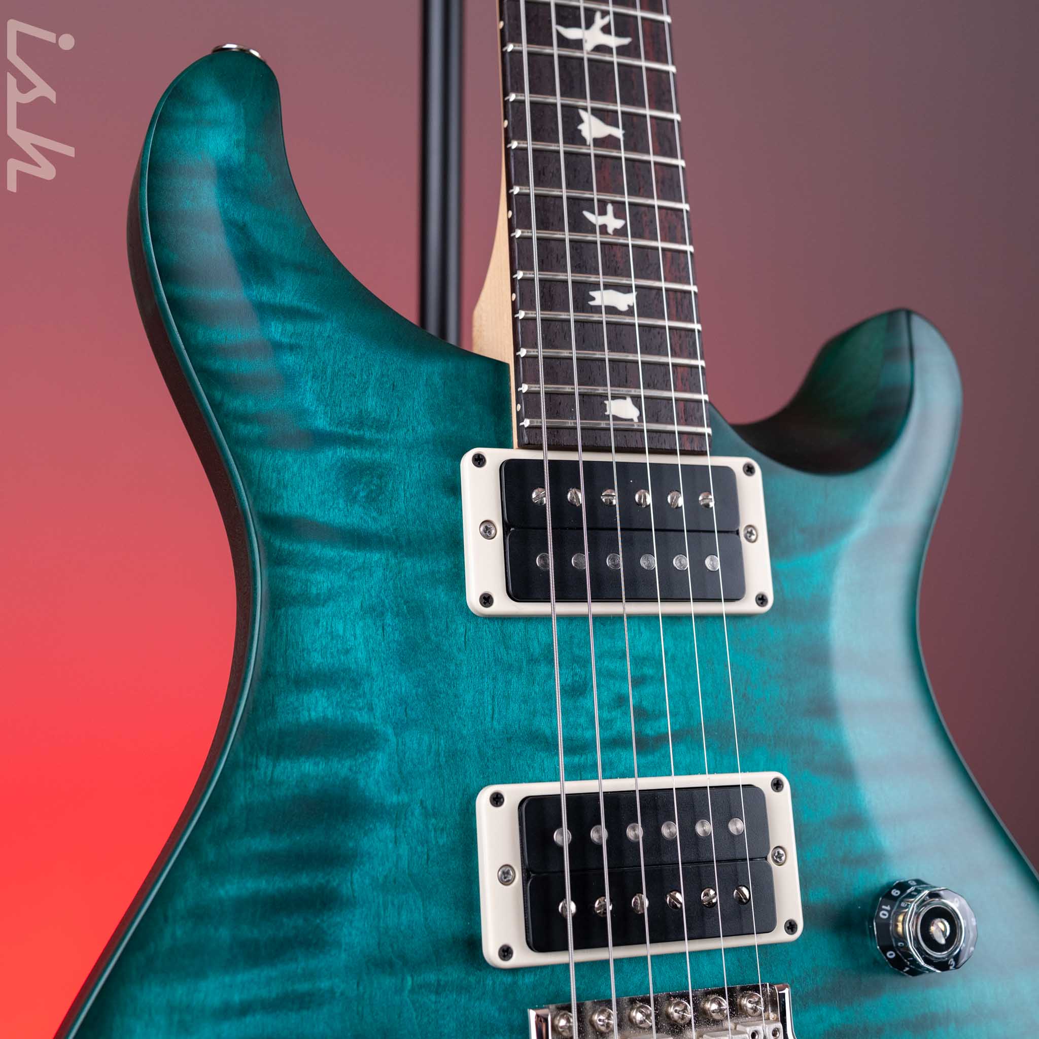 PRS CE 24 Electric Guitar Iris Blue Smoked Wrap Burst (Satin) Demo - Image 3