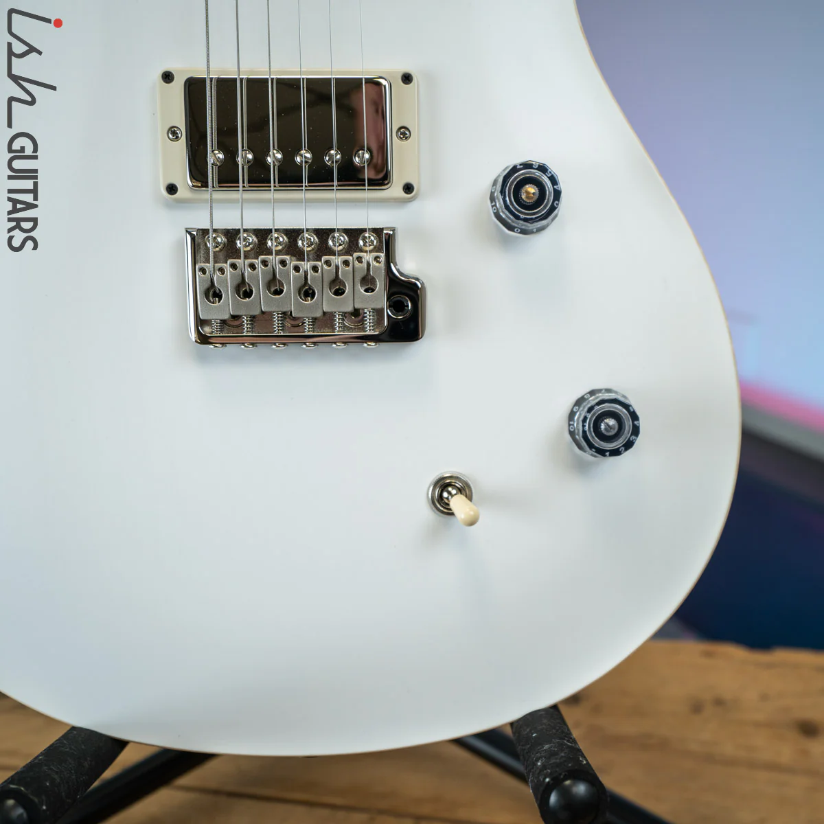PRS CE 24 Satin Nitro 57/08 Ebony Fretboard Jet White - Image 4
