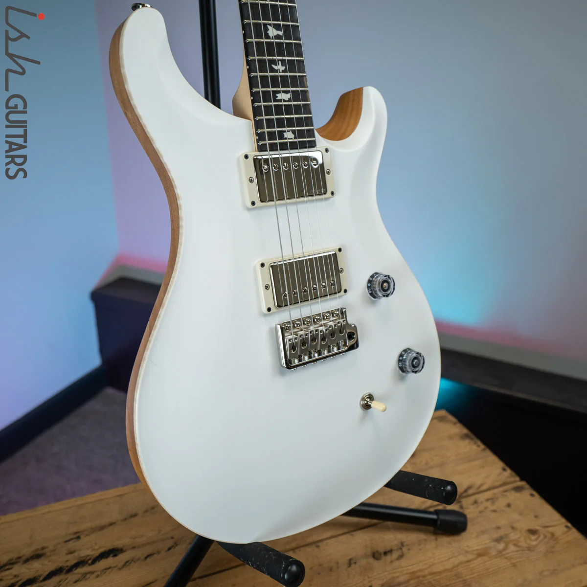 PRS CE 24 Satin Nitro 57/08 Ebony Fretboard Jet White - Image 5