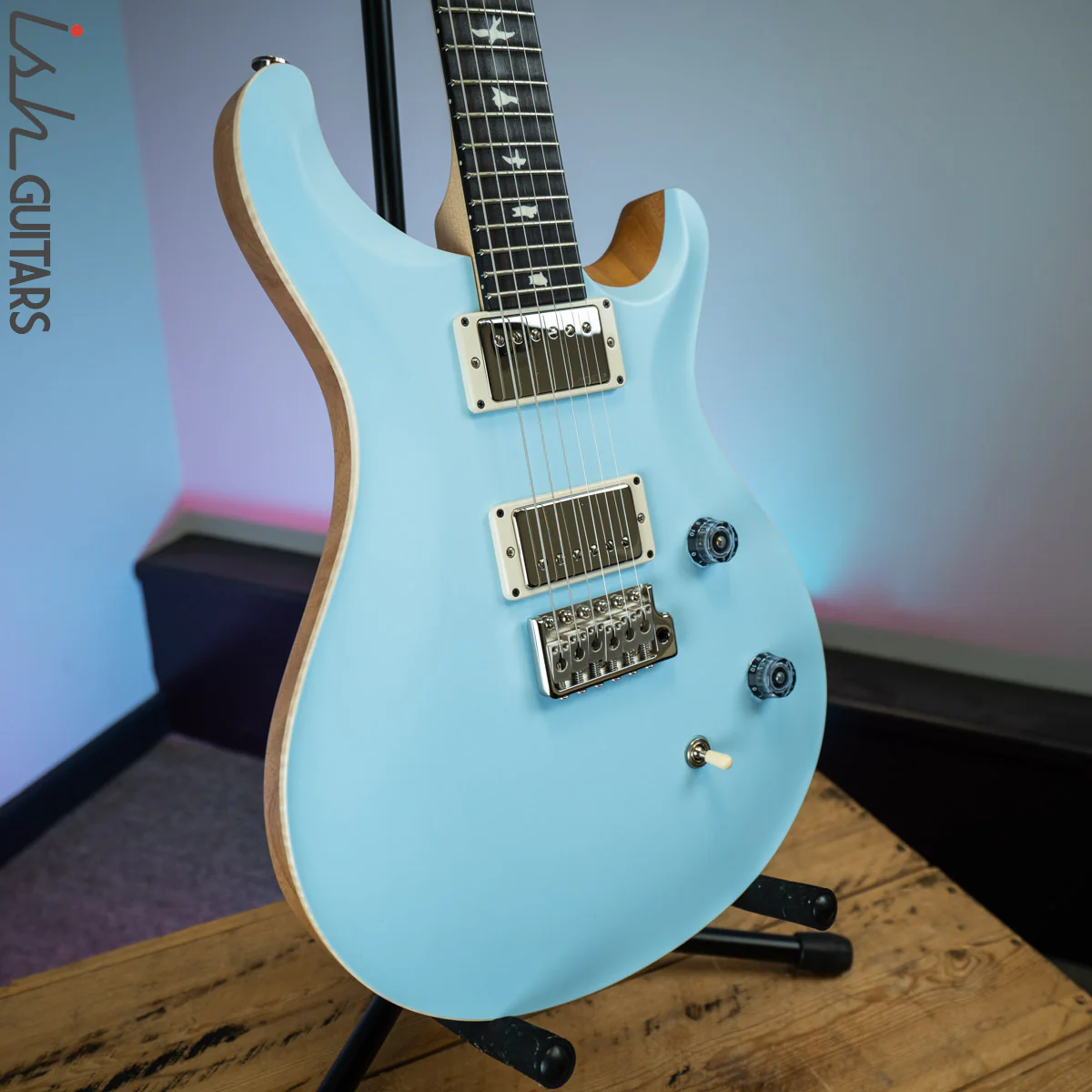 PRS CE 24 Satin Nitro 57/08 Ebony Fretboard Powder Blue - Image 5