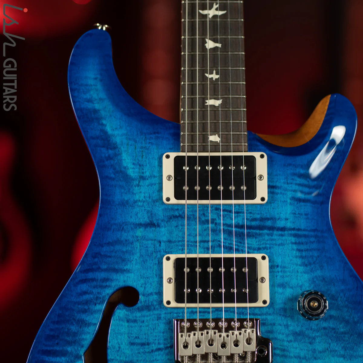 2021 PRS CE 24 Semi-Hollow Custom Color Cobalt Blue Wrap w/ Natural Back - Image 4