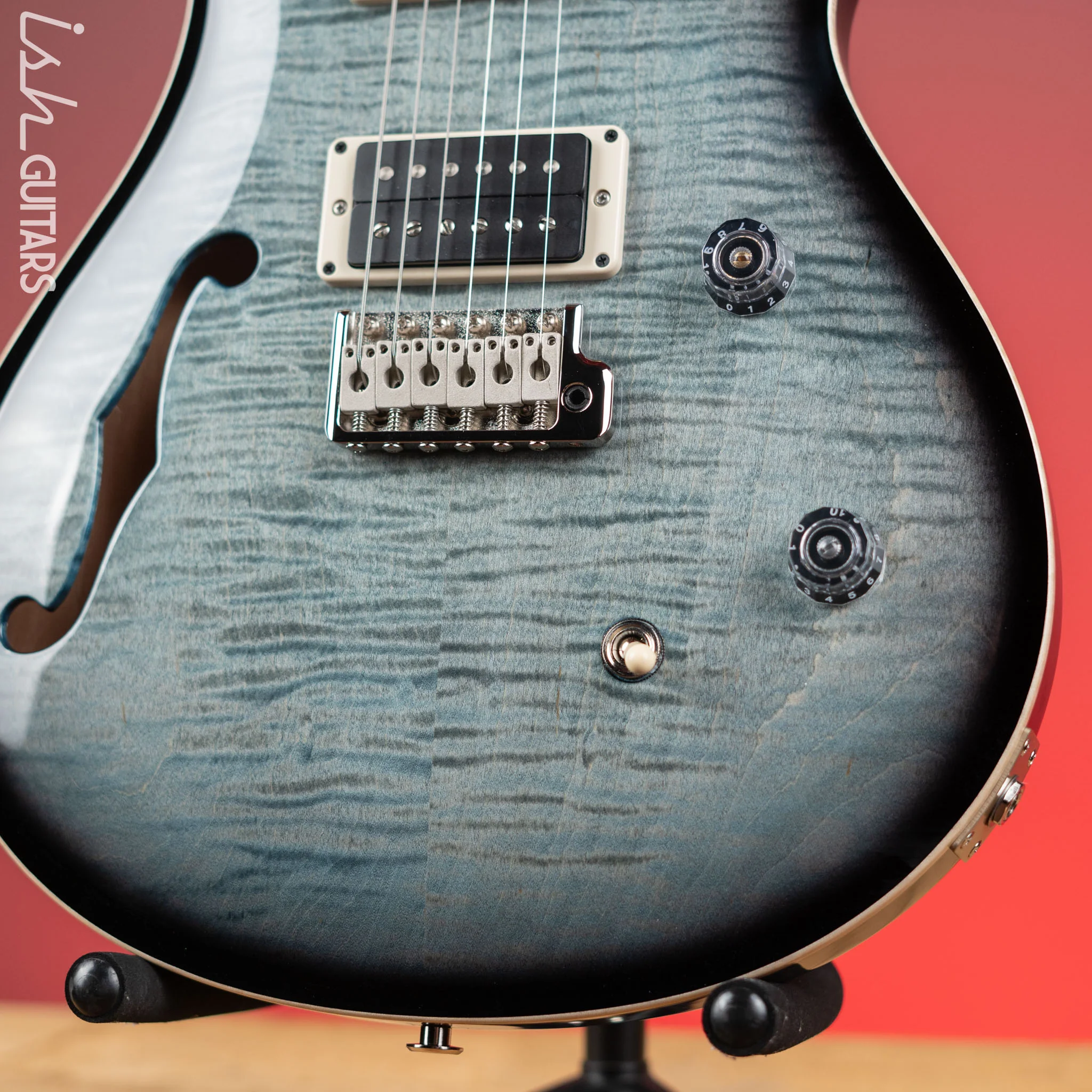 PRS CE 24 Semi-Hollow Electric Guitar Faded Blue Smokeburst - Image 4