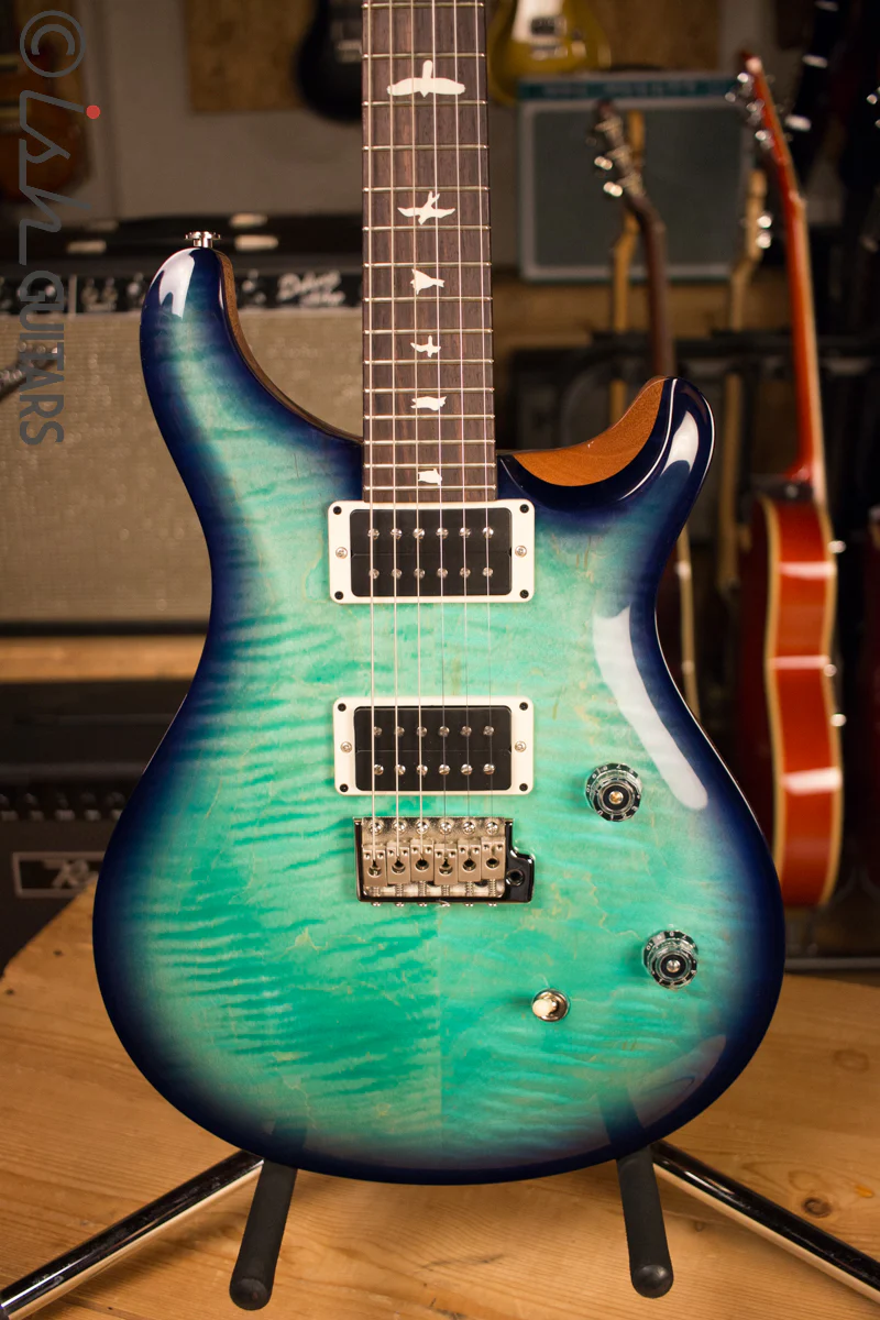 Paul Reed Smith PRS CE24 Custom Color Trippy Aqua Burst Natural Back