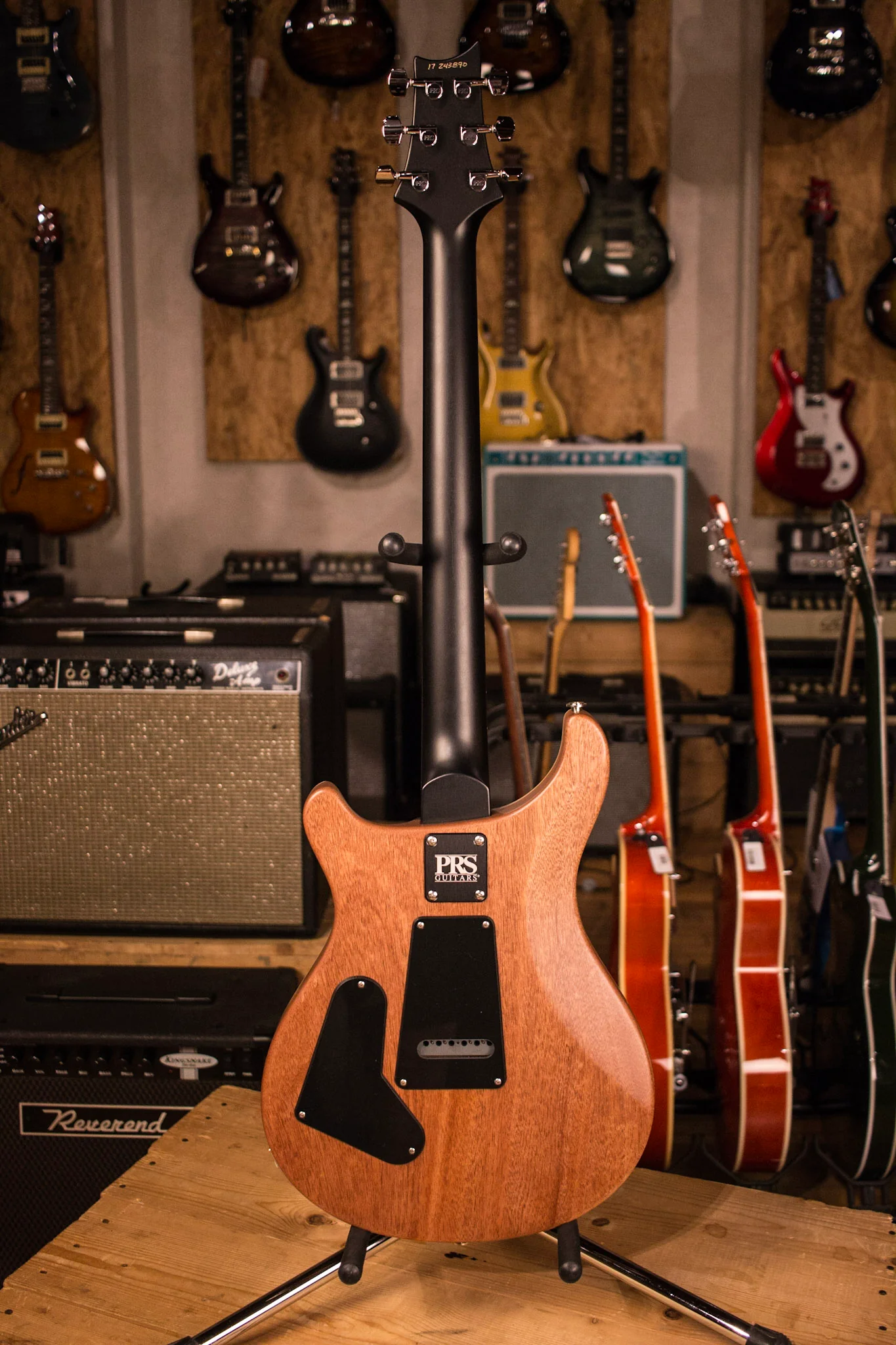 PRS Paul Reed Smith CE24 CUSTOM Color Matte Black Top and Neck, Natural back! - Image 8
