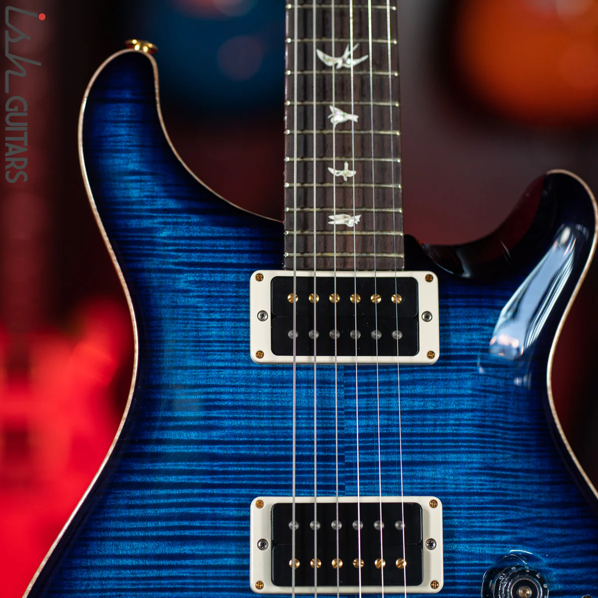 PRS Custom 22 Piezo Aquamarine Purple Burst 10 Top - Image 3