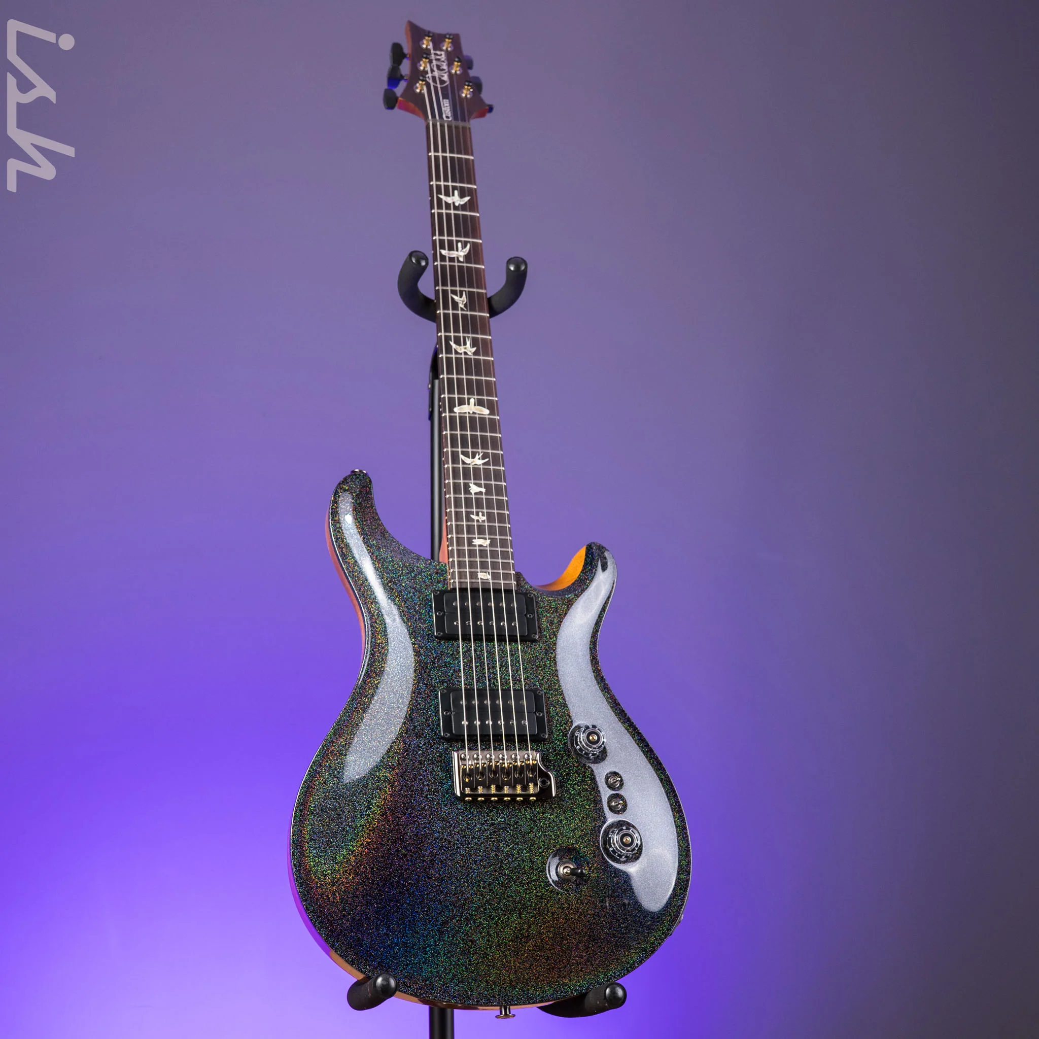 PRS Custom 24-08 Black Rainbow Holoflake Custom Color 85/15s - Image 2