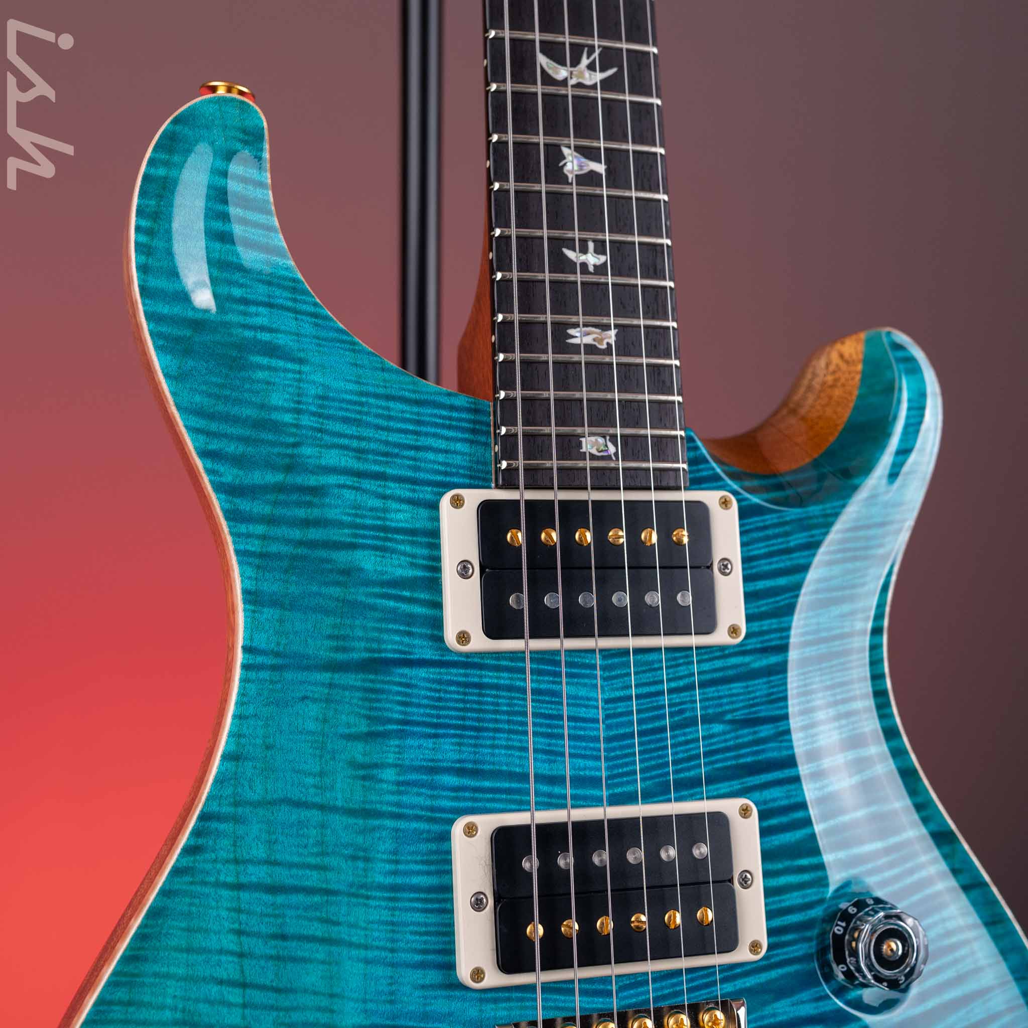 PRS Custom 24 10-Top Electric Guitar Carrol Blue Demo - Image 3
