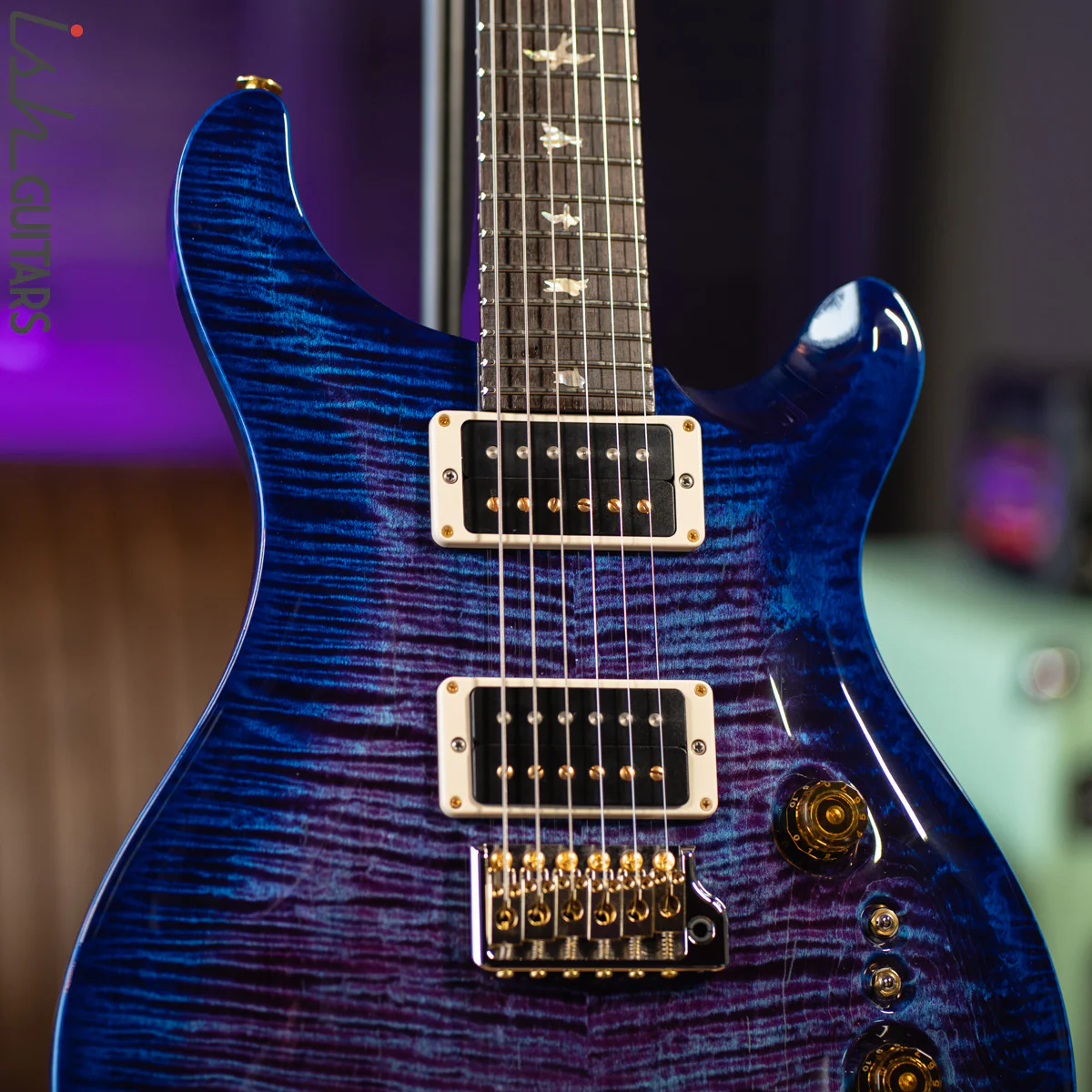 PRS Custom 24 35th Anniversary Violet Blue Burst Wrap 10 Top - Image 3