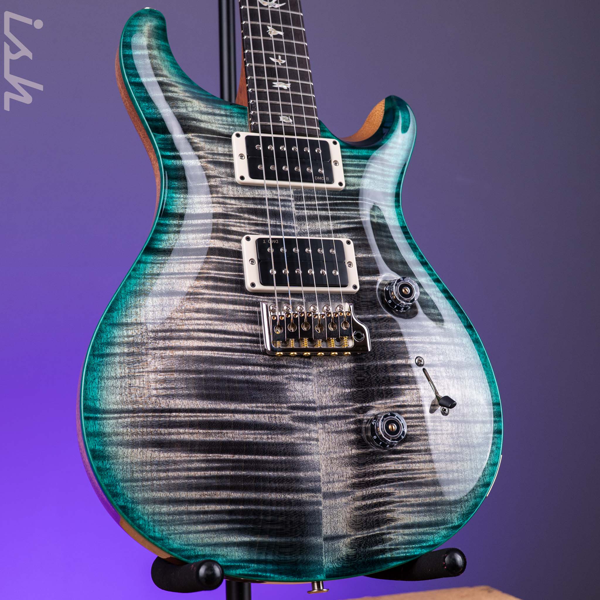 PRS Custom 24 Custom Color Charcoal Teal Microburst