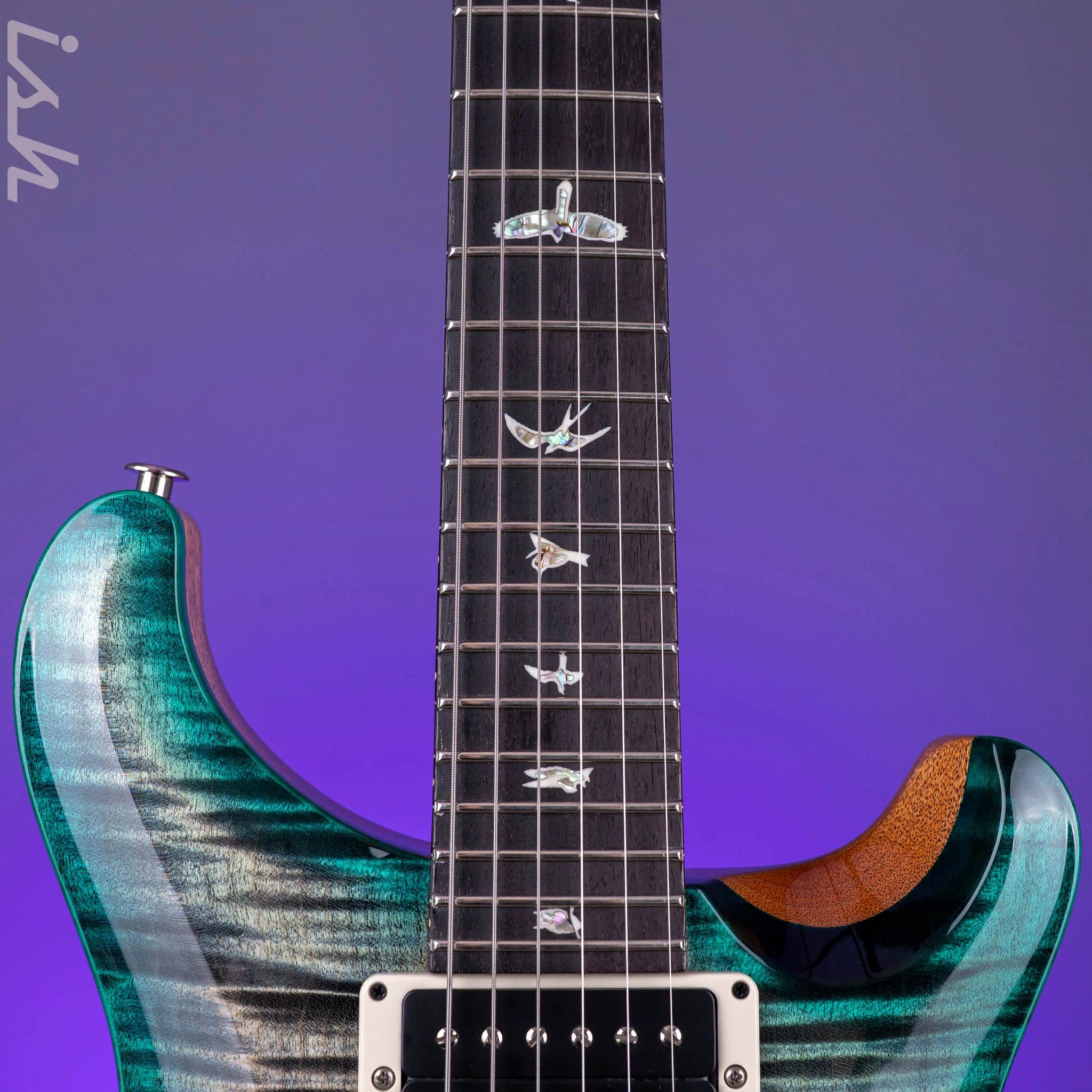 PRS Custom 24 Custom Color Charcoal Teal Microburst - Image 6
