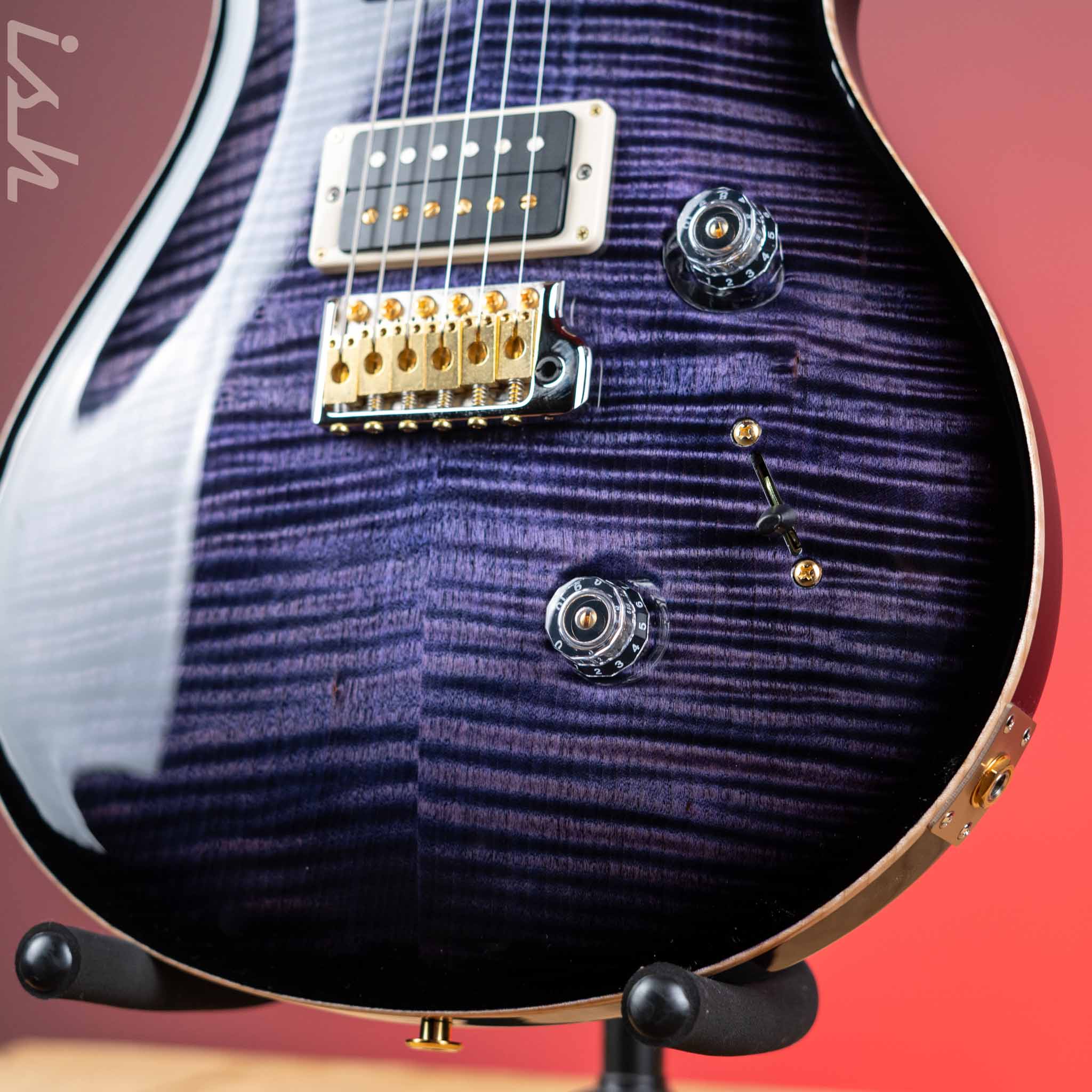 PRS Custom 24 Electric Guitar 10-Top Purple Iris Smoke Burst - Image 4