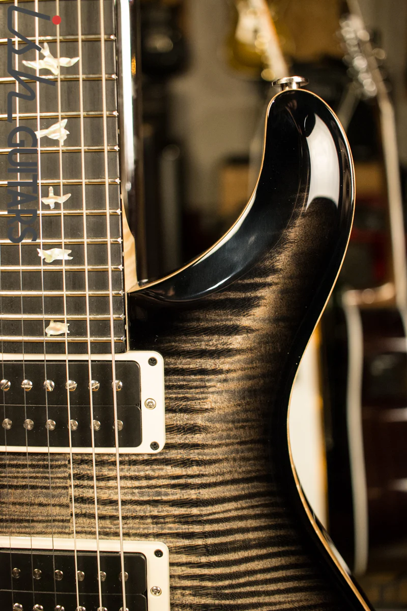 PRS Paul Reed Smith Custom 24 Left Handed Lefty 10 Top Charcoal Flamed Maple Neck - Image 3