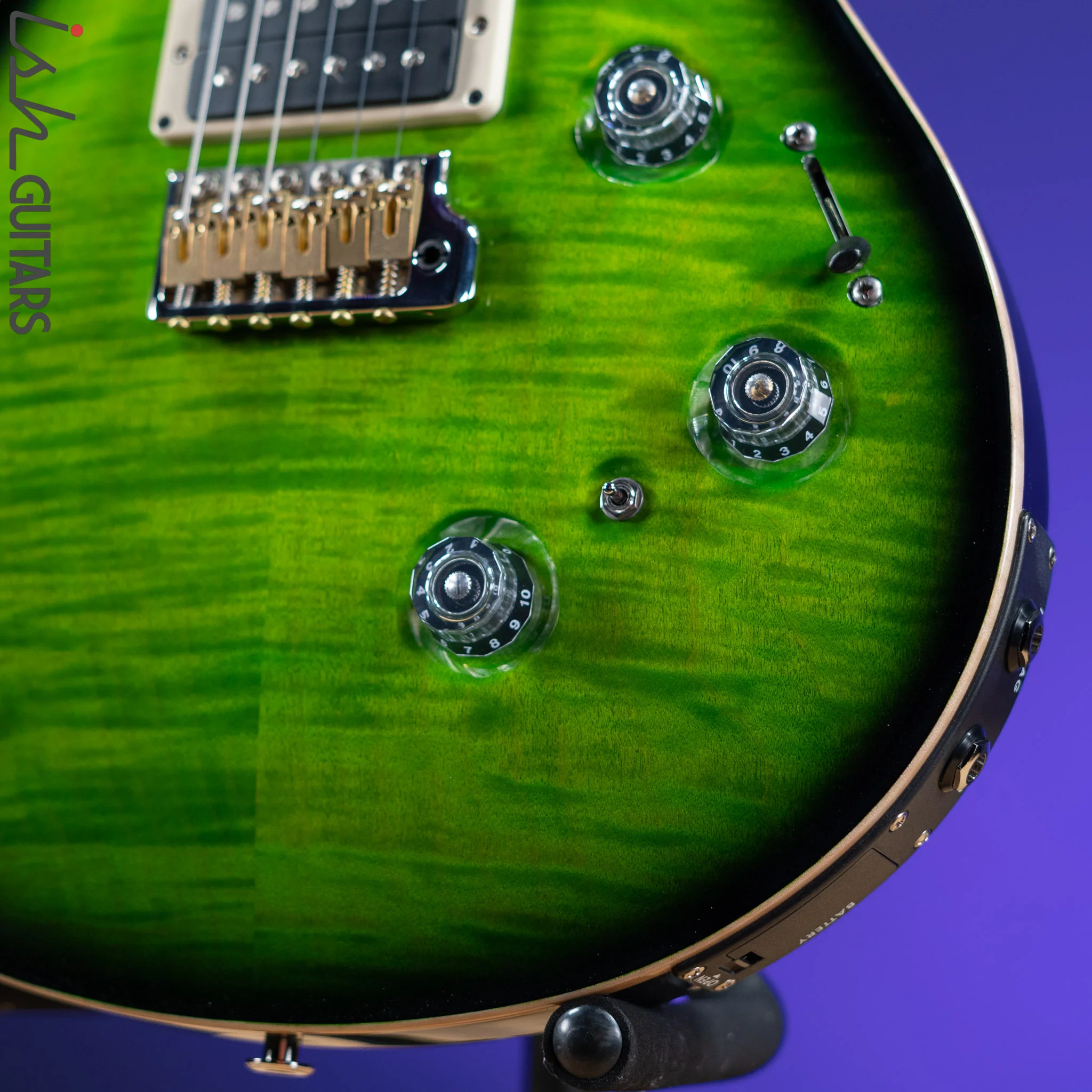 PRS Custom 24 Piezo Eriza Verde Smokeburst - Image 4