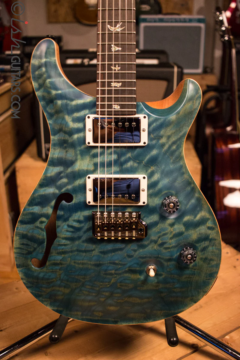 Paul Reed Smith PRS Custom 24 Semi-Hollow Wood Library Quilt Top Aquableux