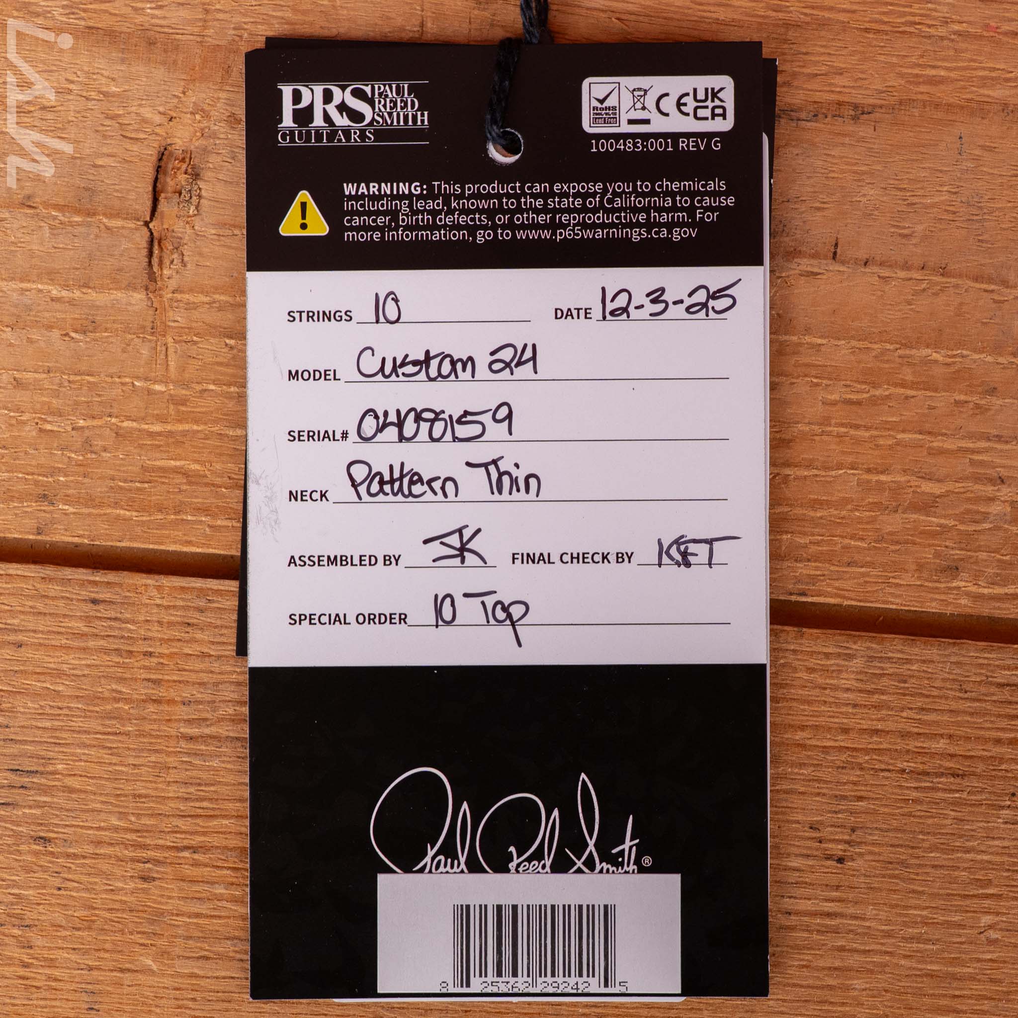 PRS Custom 24 Wood Library 10-Top Quilt Charcoal Purple Burst - Image 13