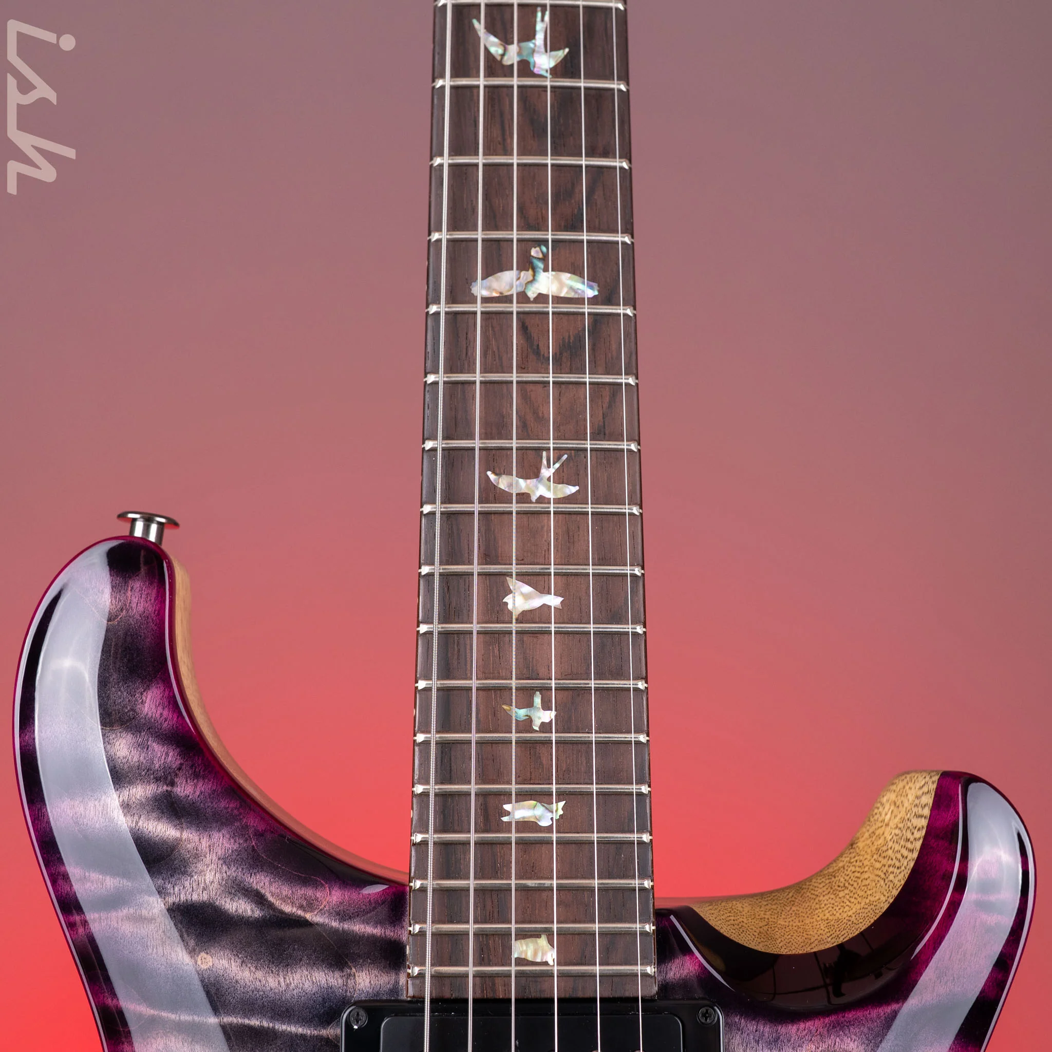 PRS Custom 24 Wood Library 10-Top Quilt Charcoal Purple Burst - Image 6